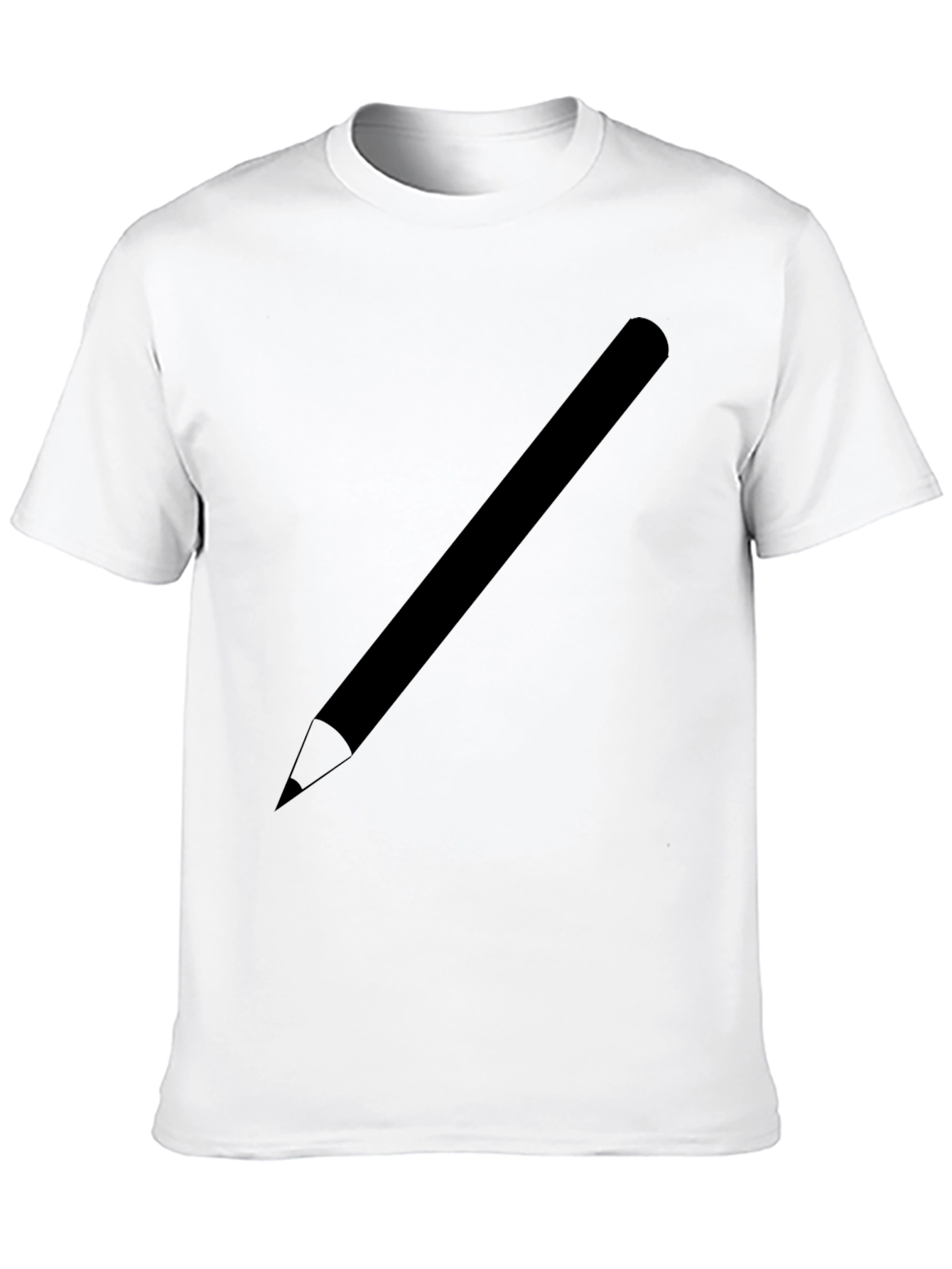 Mens Black Graphic Tee - Pencil Design