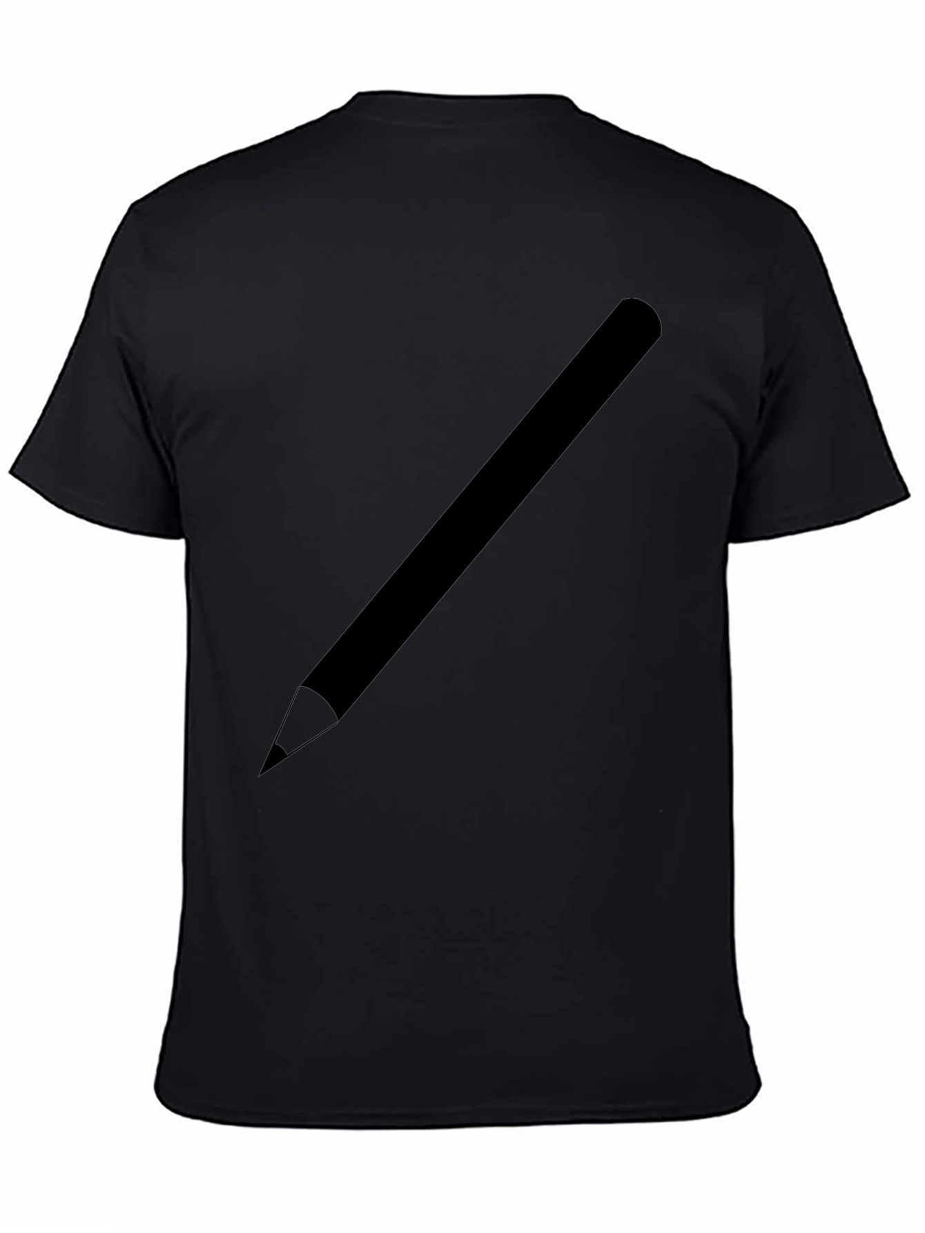 Mens Black Graphic Tee - Pencil Design