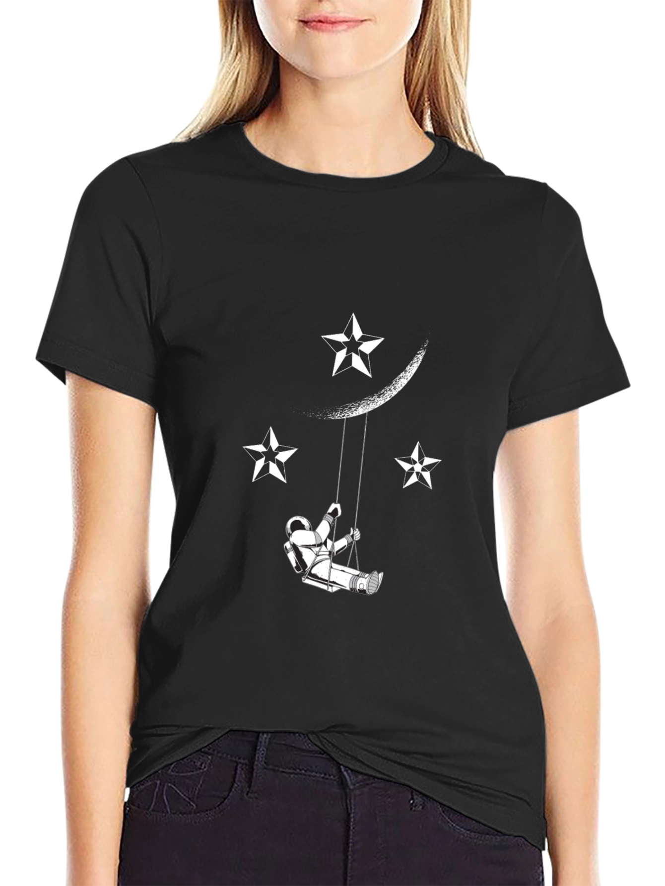 Astronaut on Moon Swing Graphic Tee