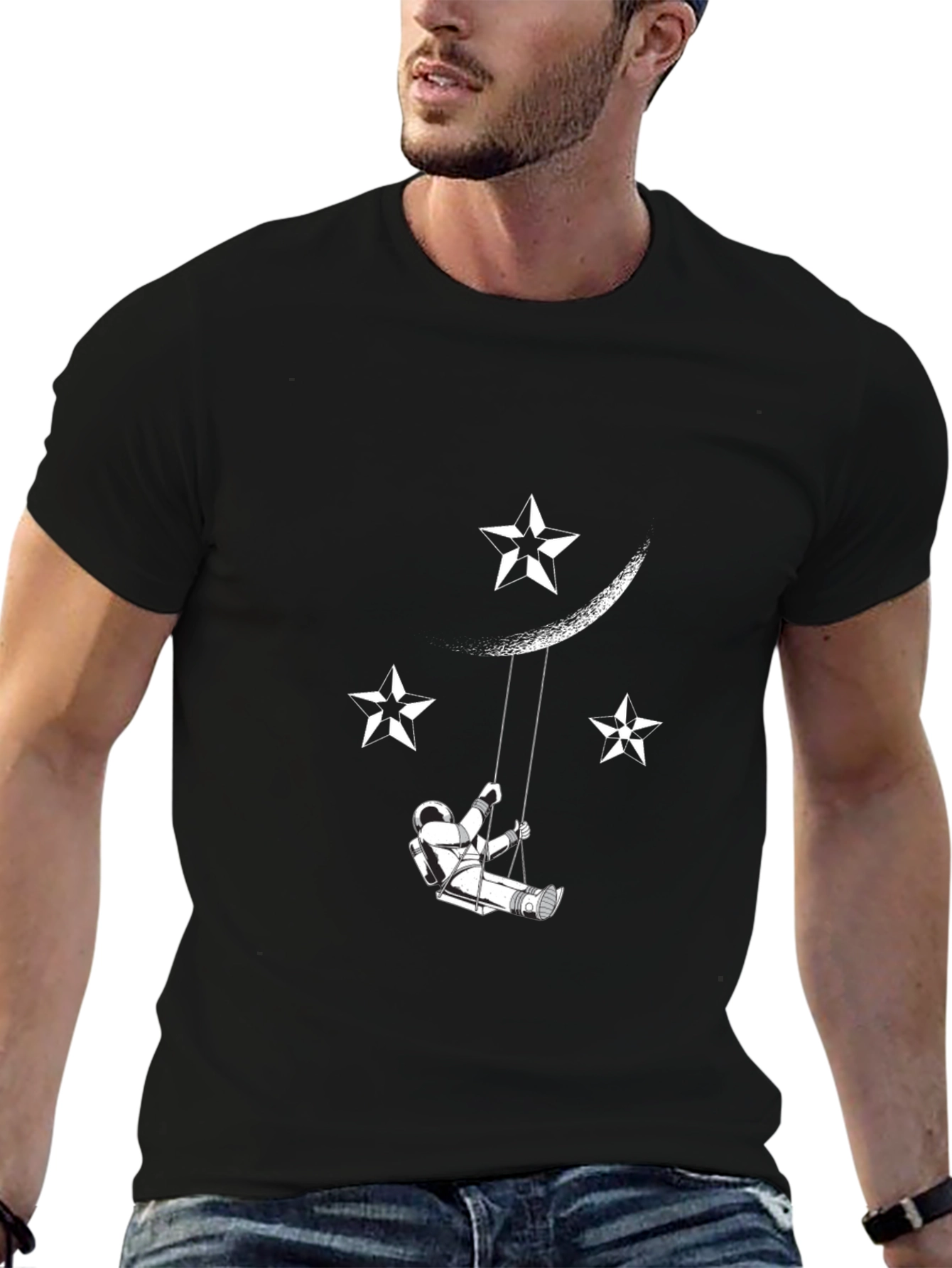 Astronaut on Moon Swing Graphic Tee