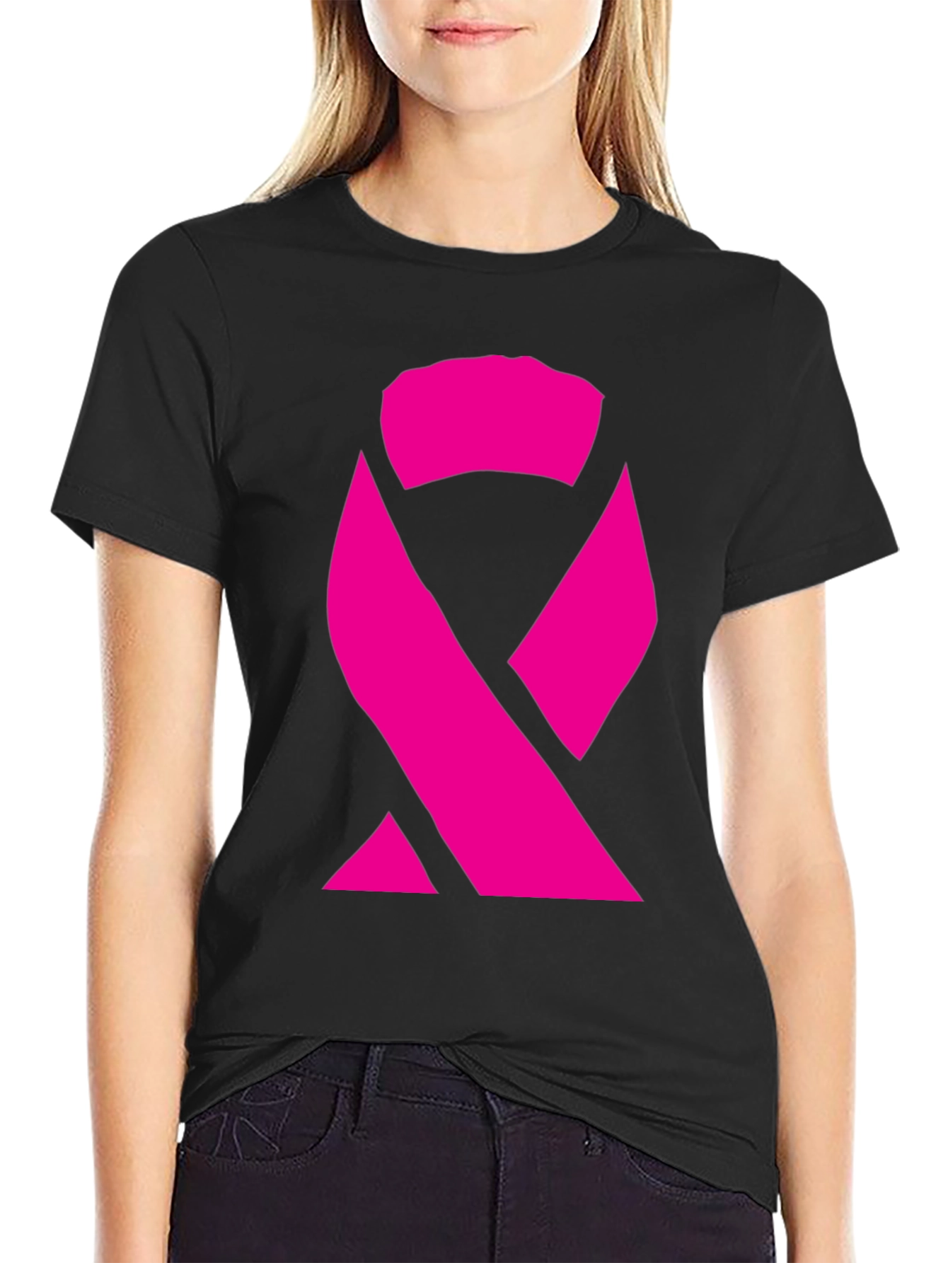 Pink Ribbon Graphic Tee - Awareness Support Shirt