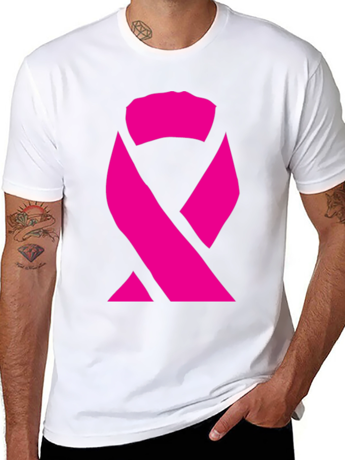 Pink Ribbon Graphic Tee - Awareness Support Shirt