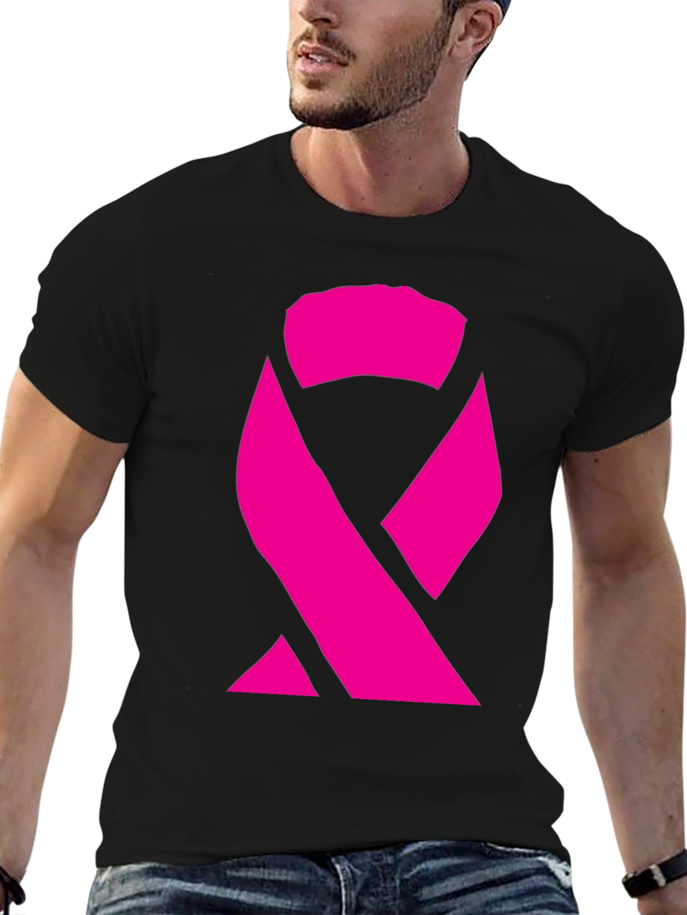 Pink Ribbon Graphic Tee - Awareness Support Shirt