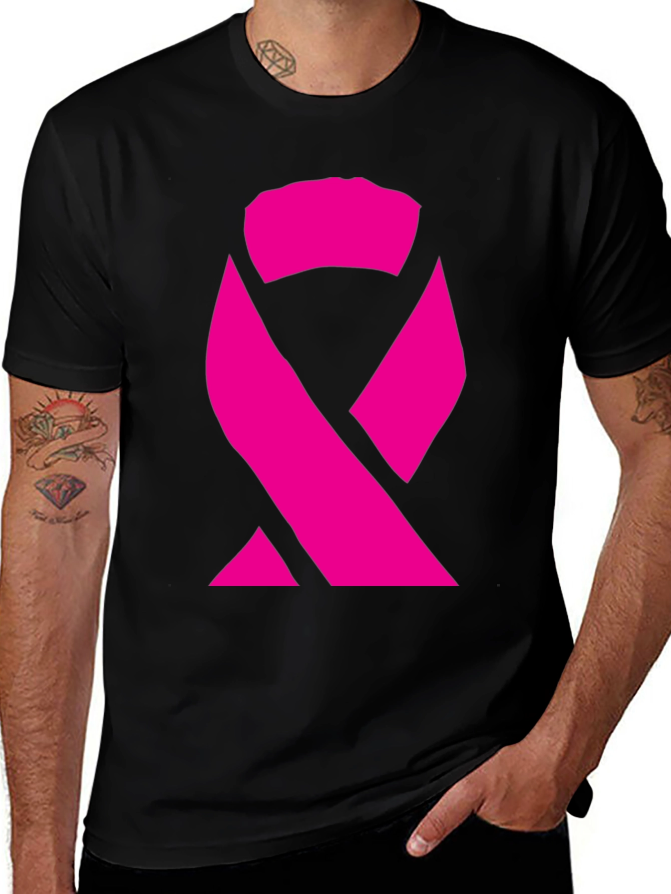 Pink Ribbon Graphic Tee - Awareness Support Shirt