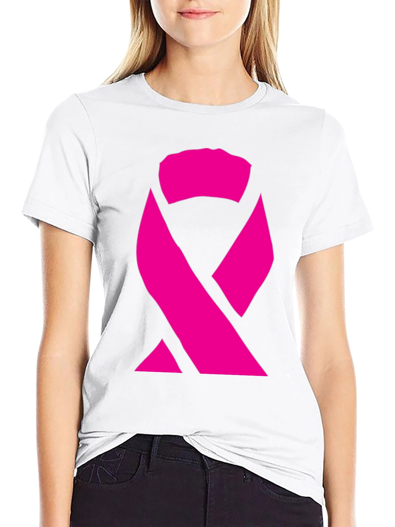 Pink Ribbon Graphic Tee - Awareness Support Shirt