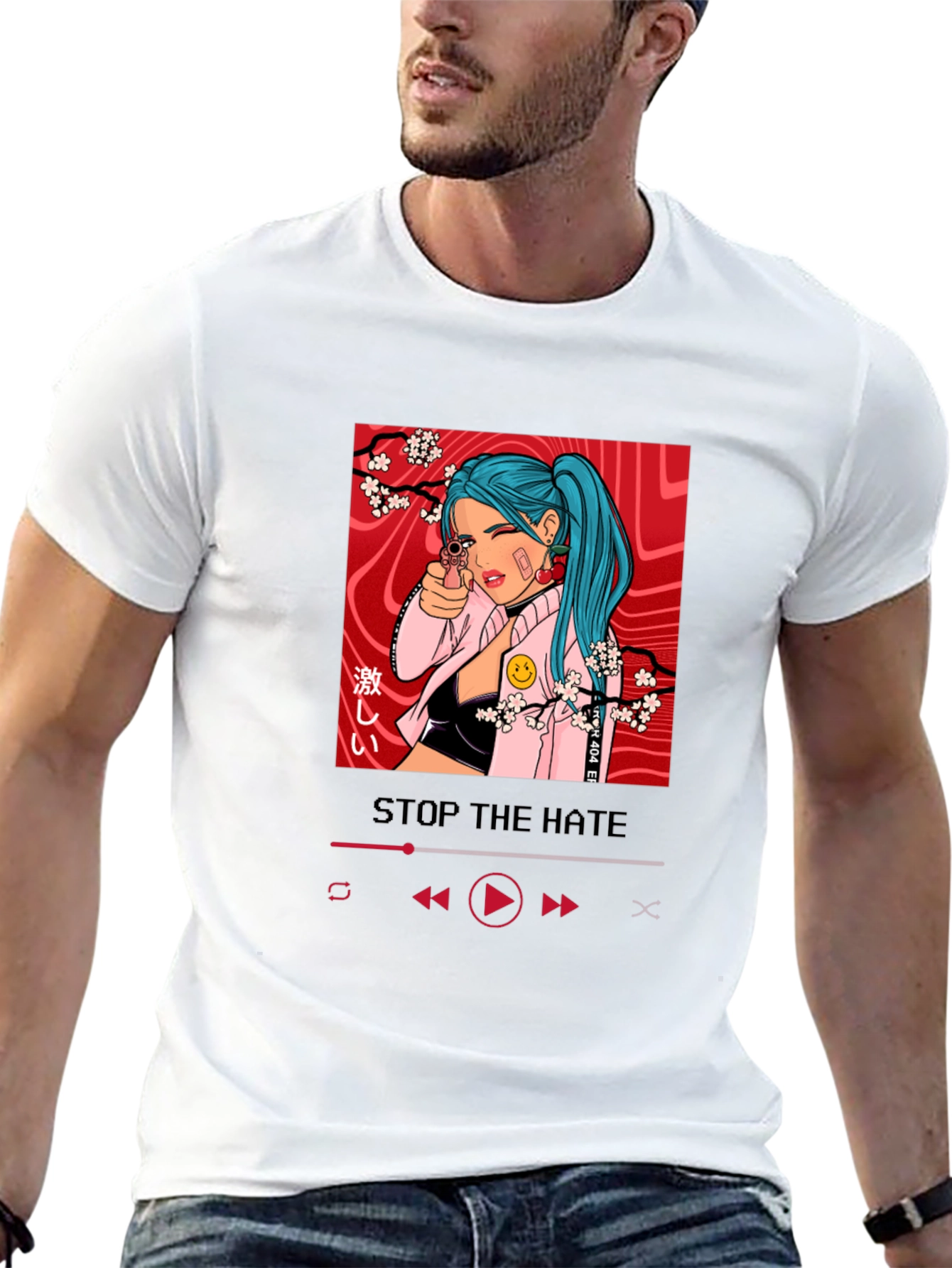 Stop The Hate T-Shirt with Edgy Anime Design