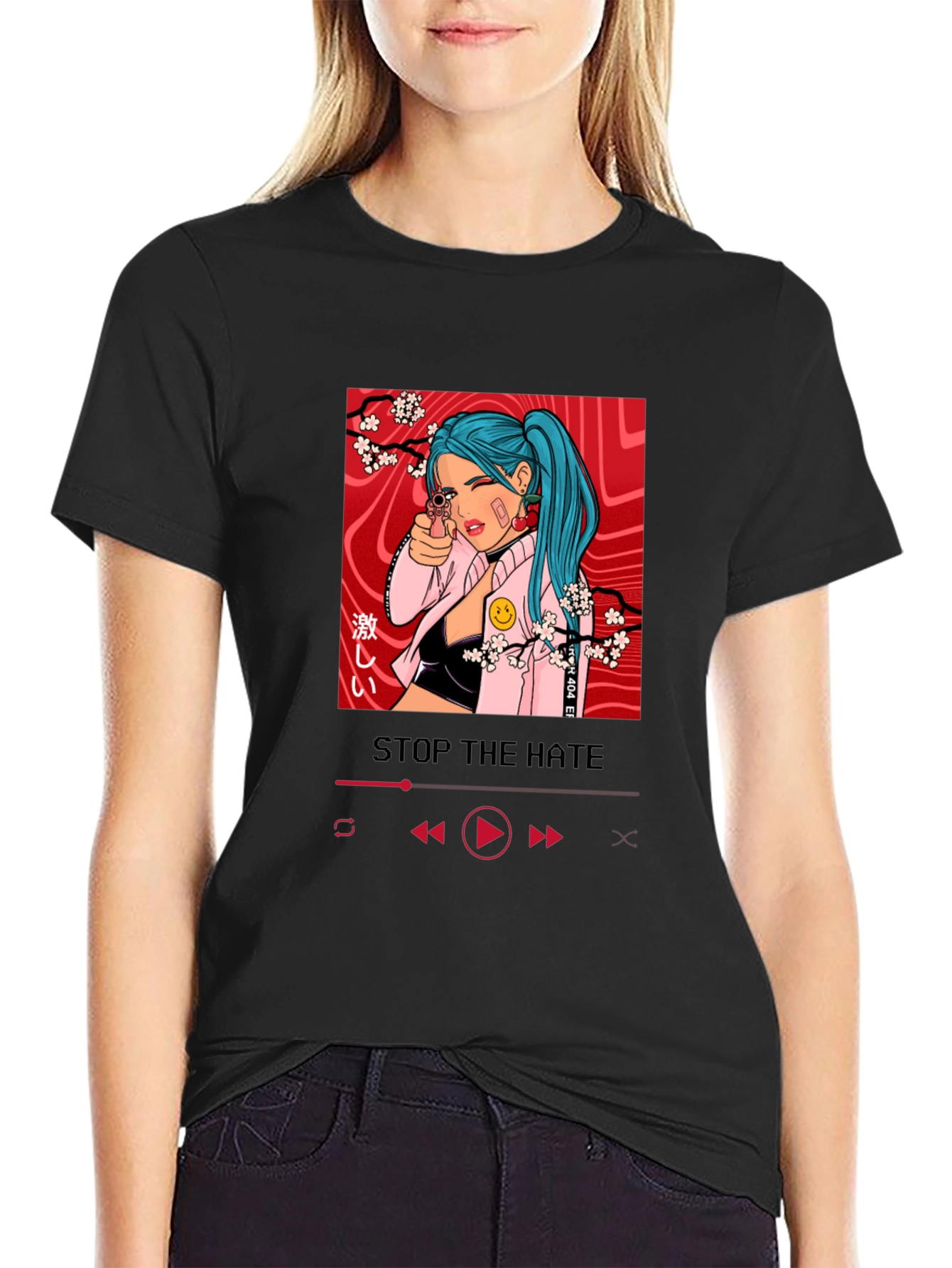 Stop The Hate T-Shirt with Edgy Anime Design