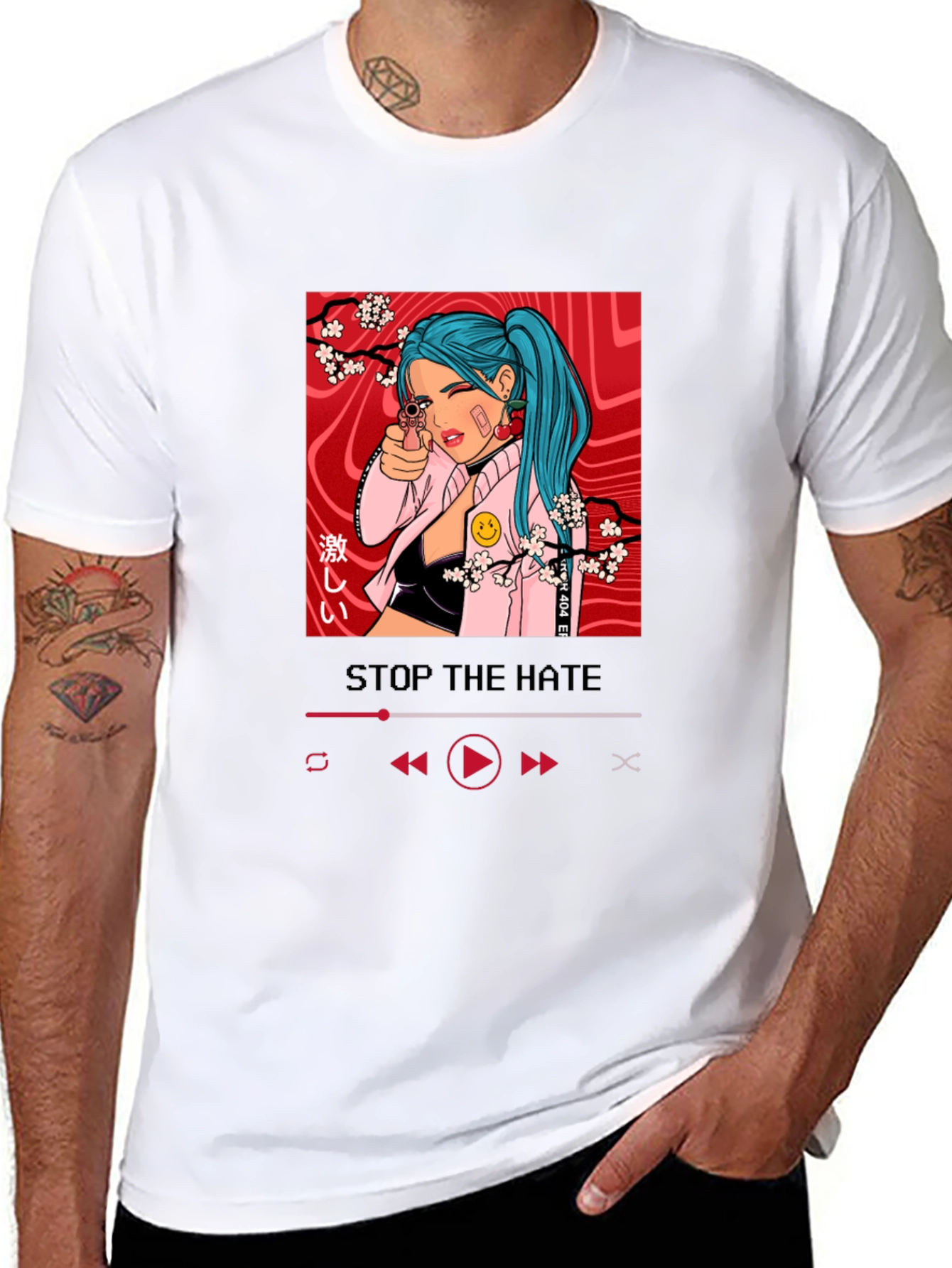 Stop The Hate T-Shirt with Edgy Anime Design