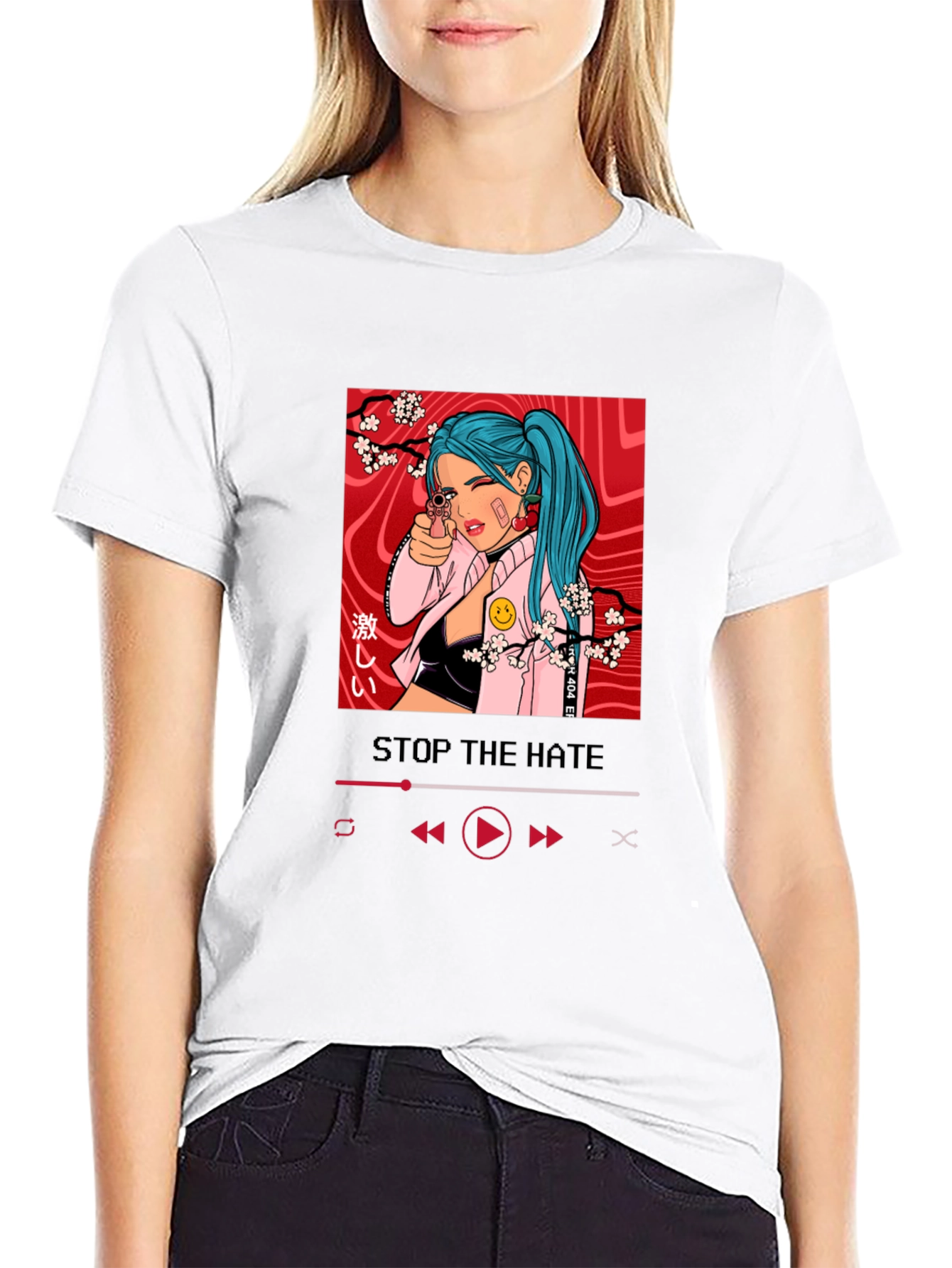 Stop The Hate T-Shirt with Edgy Anime Design