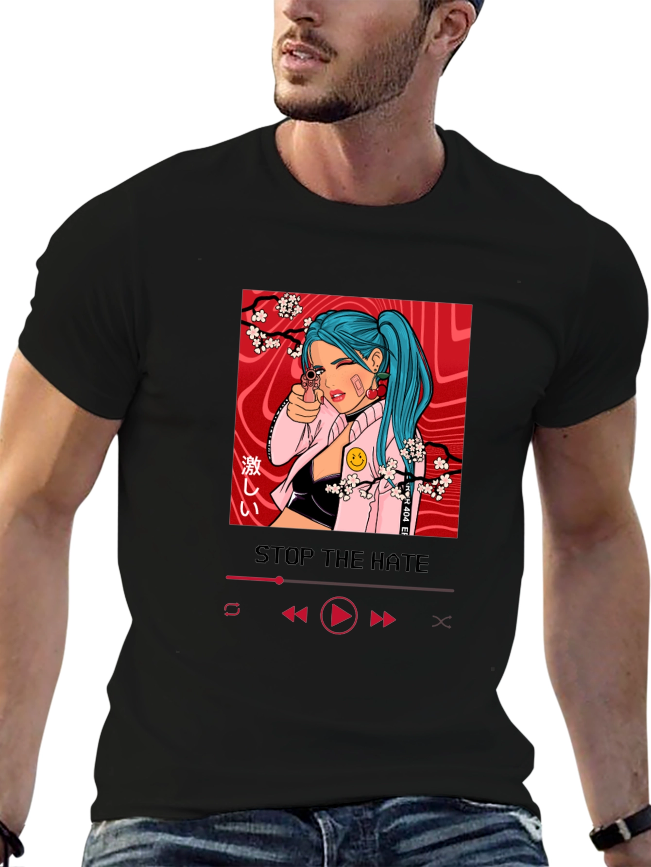Stop The Hate T-Shirt with Edgy Anime Design