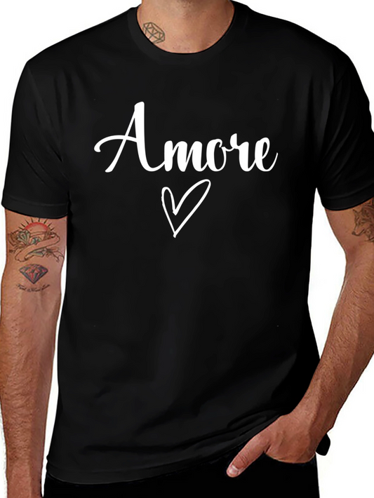Amore Heart Graphic Tee - Black