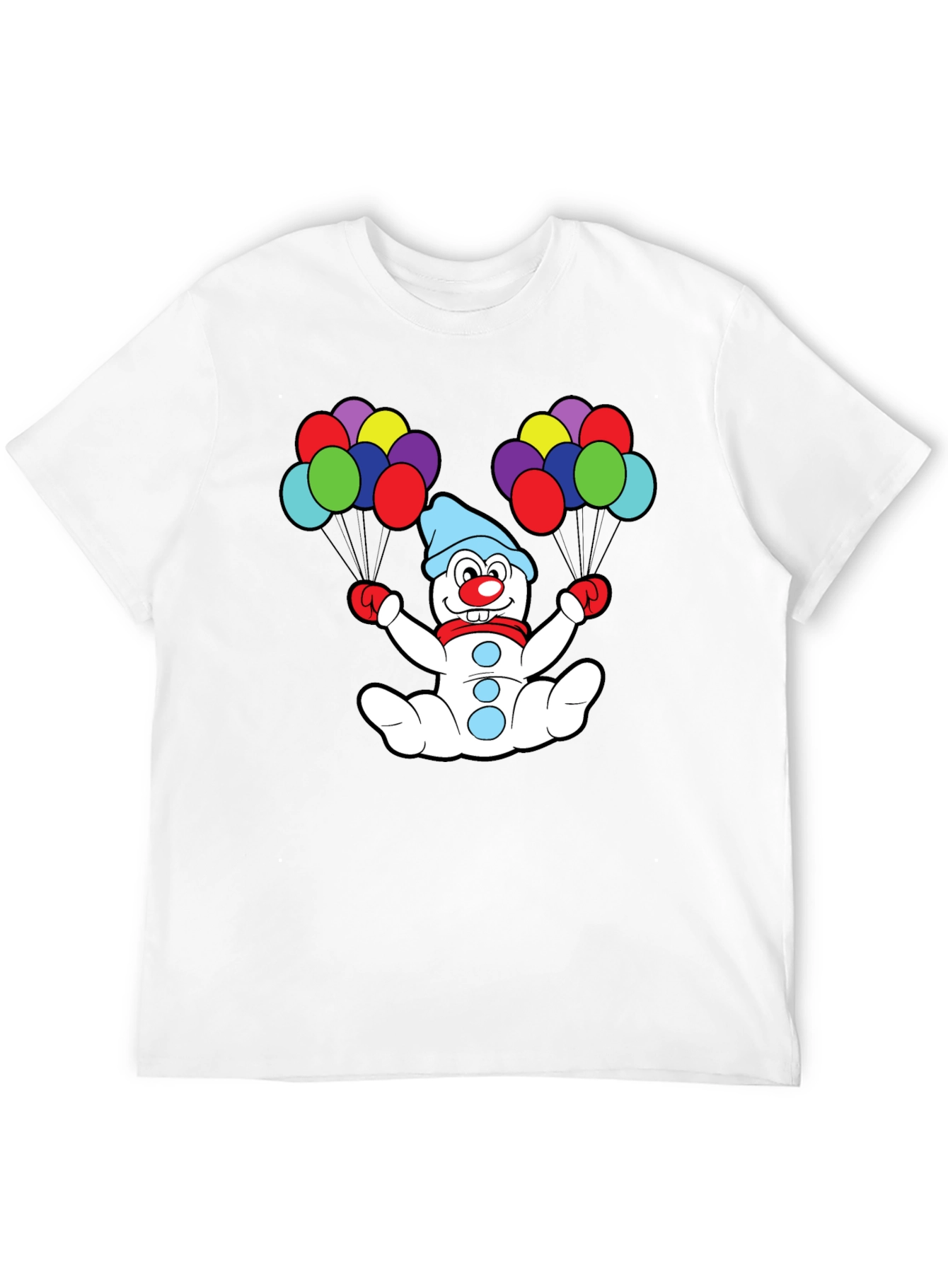 Clown Snowman with Balloons T-Shirt