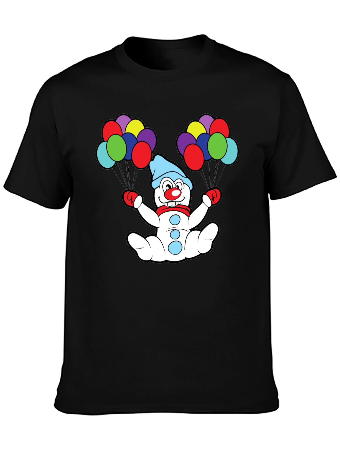 Clown Snowman with Balloons T-Shirt