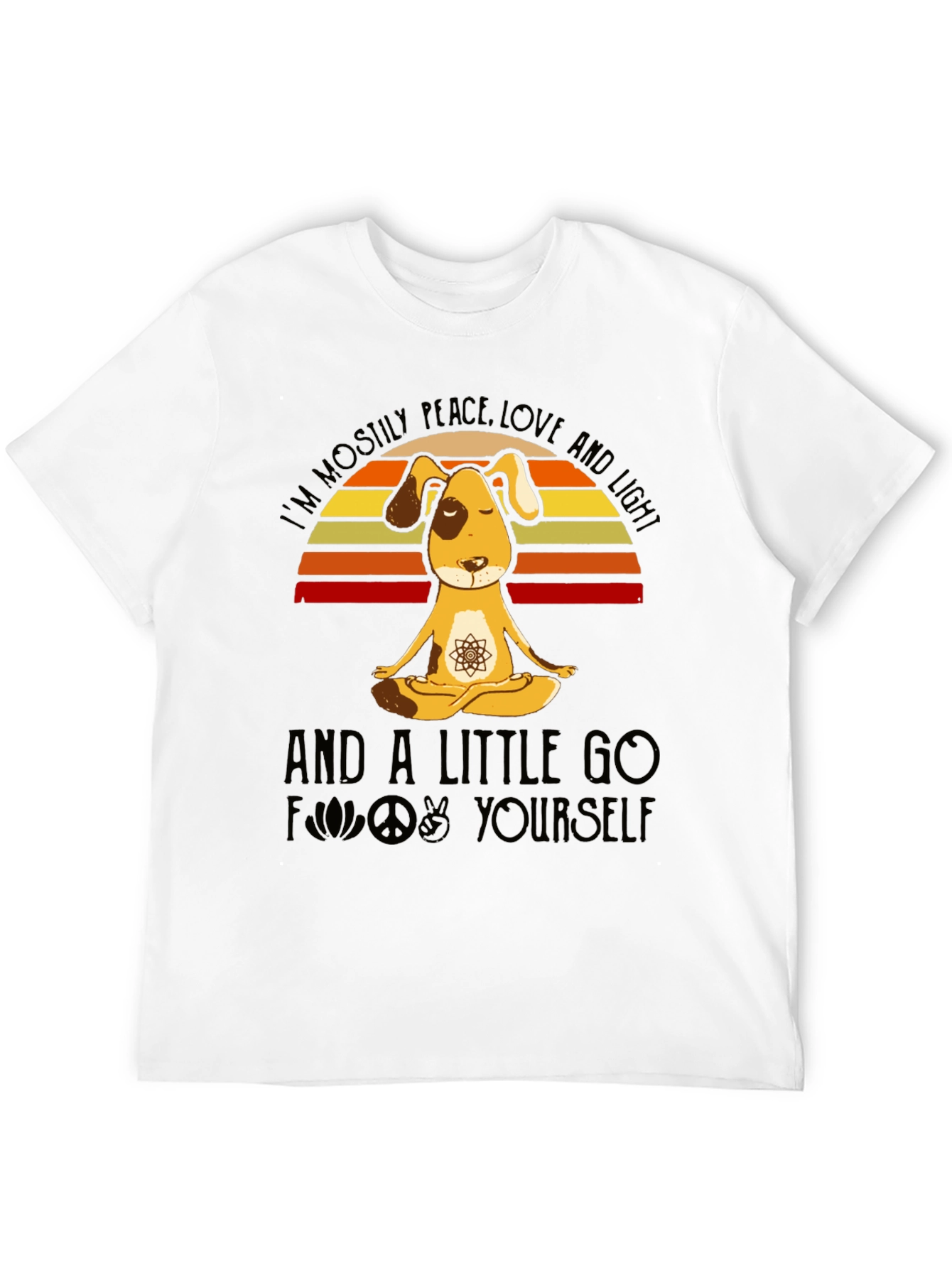 Peace Love and Light Dog Yoga T-Shirt