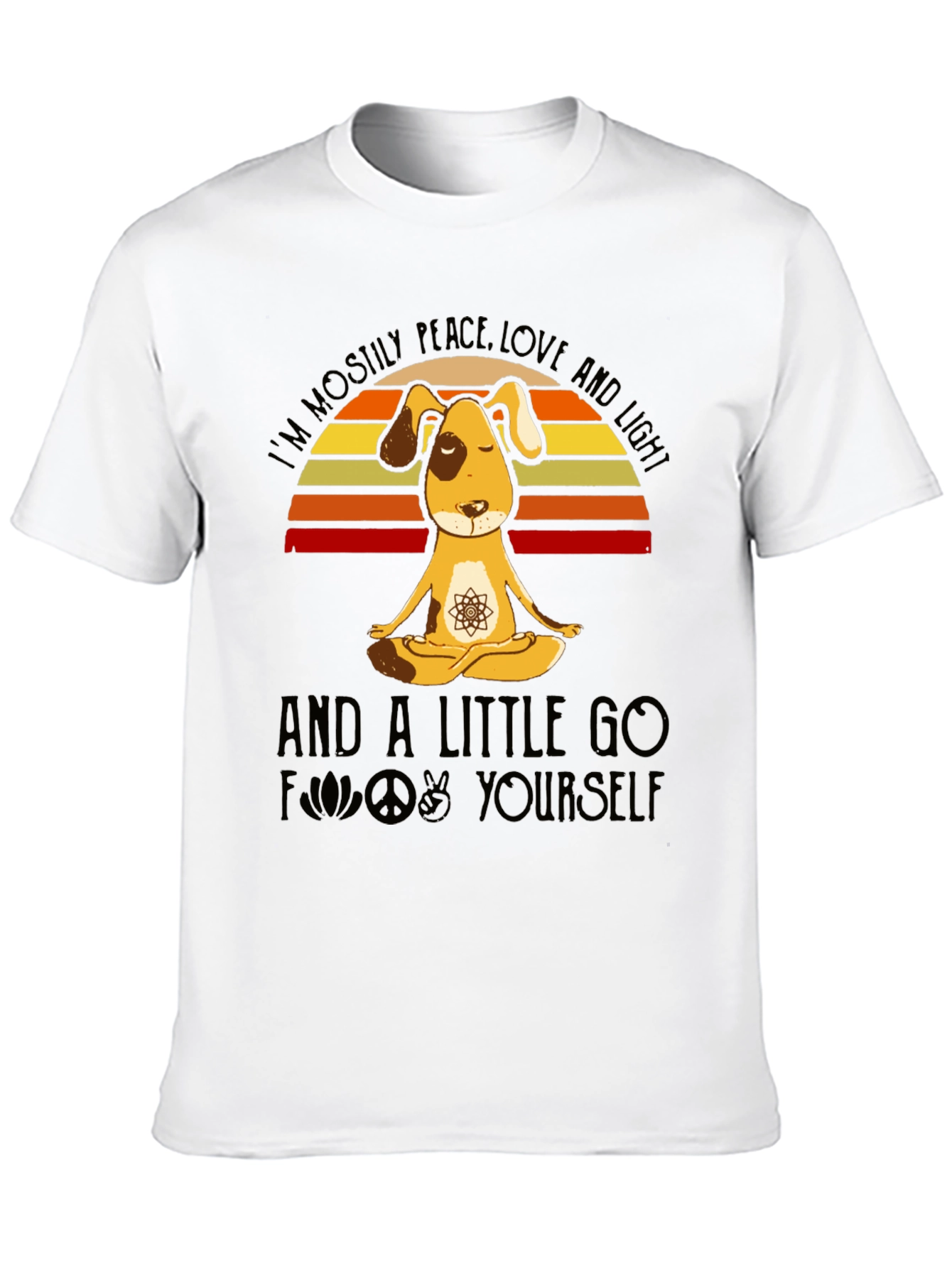 Peace Love and Light Dog Yoga T-Shirt