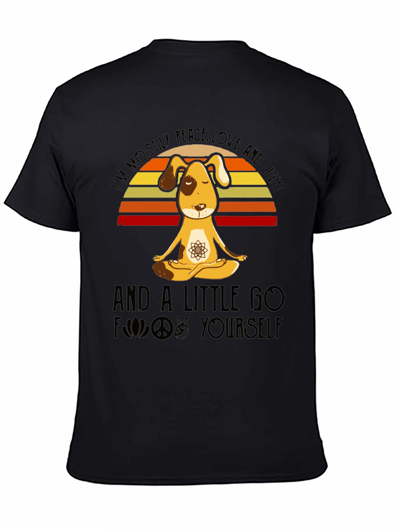 Peace Love and Light Dog Yoga T-Shirt