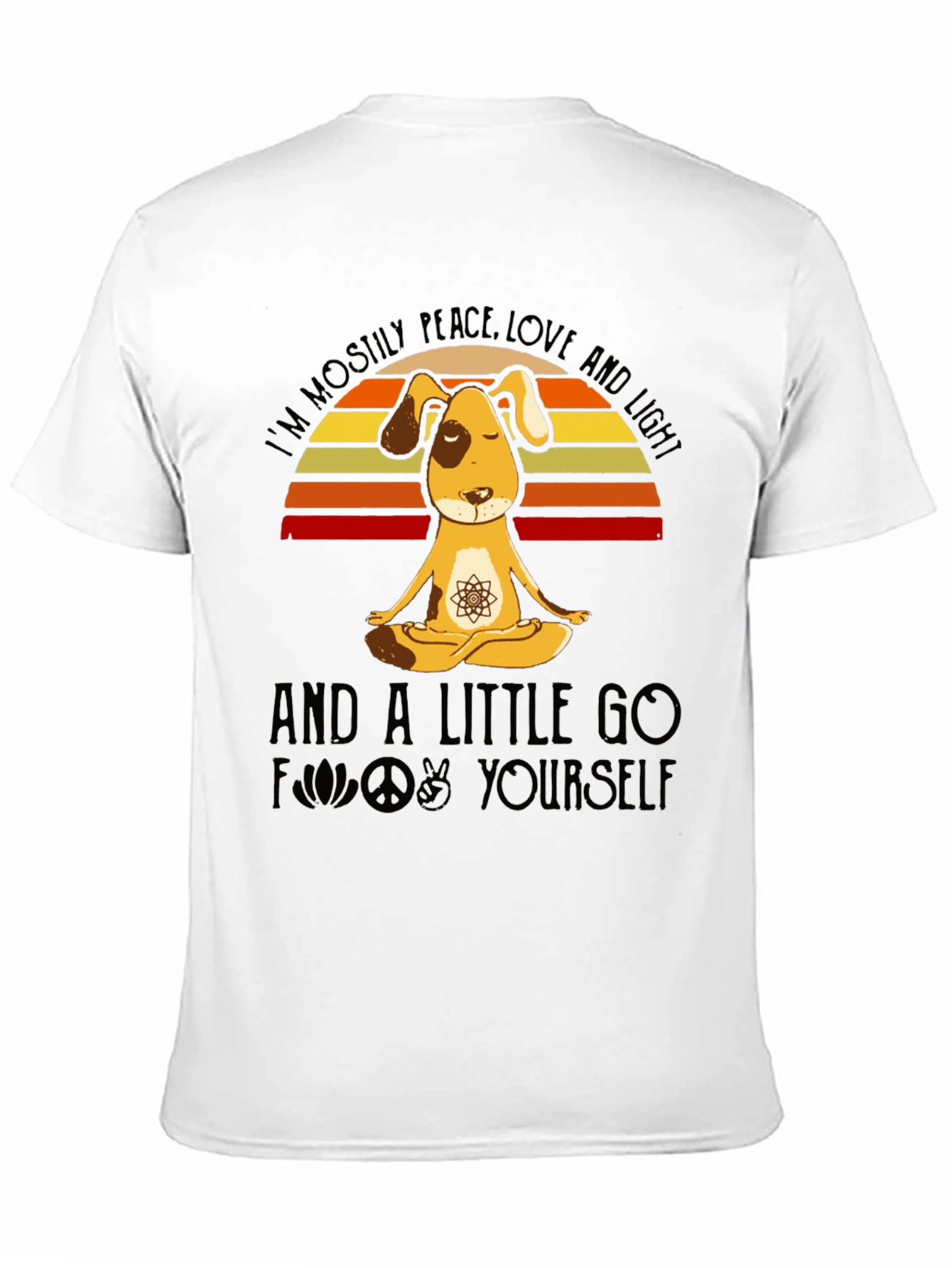 Peace Love and Light Dog Yoga T-Shirt