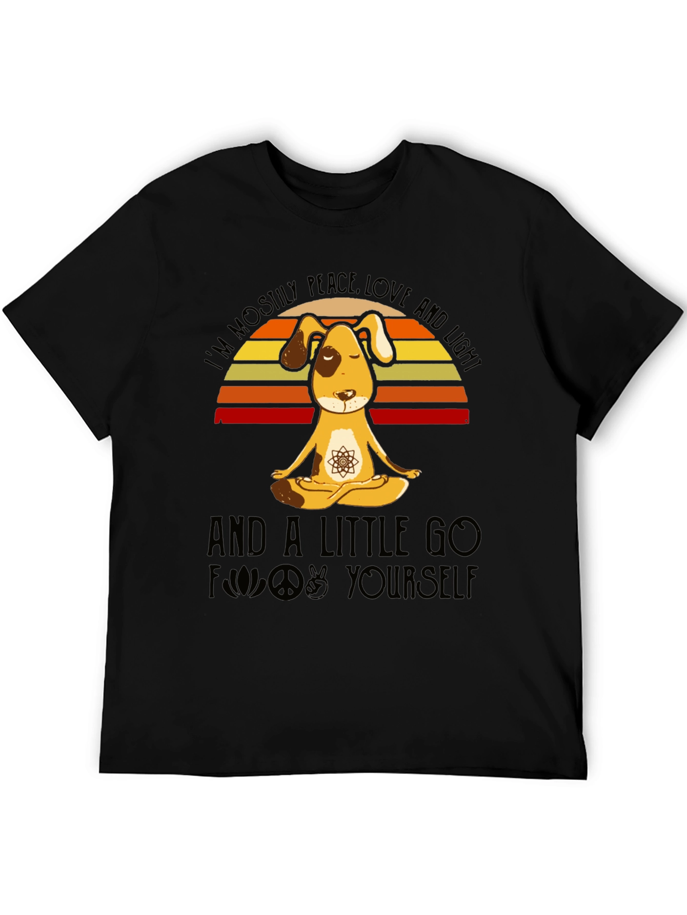Peace Love and Light Dog Yoga T-Shirt