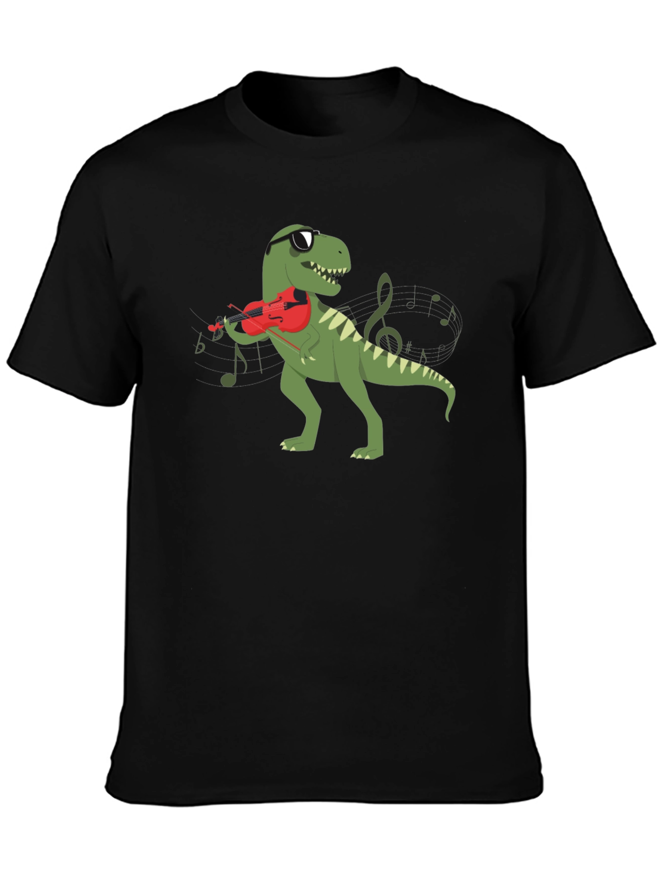 Cool T-Rex Violinist Graphic T-Shirt
