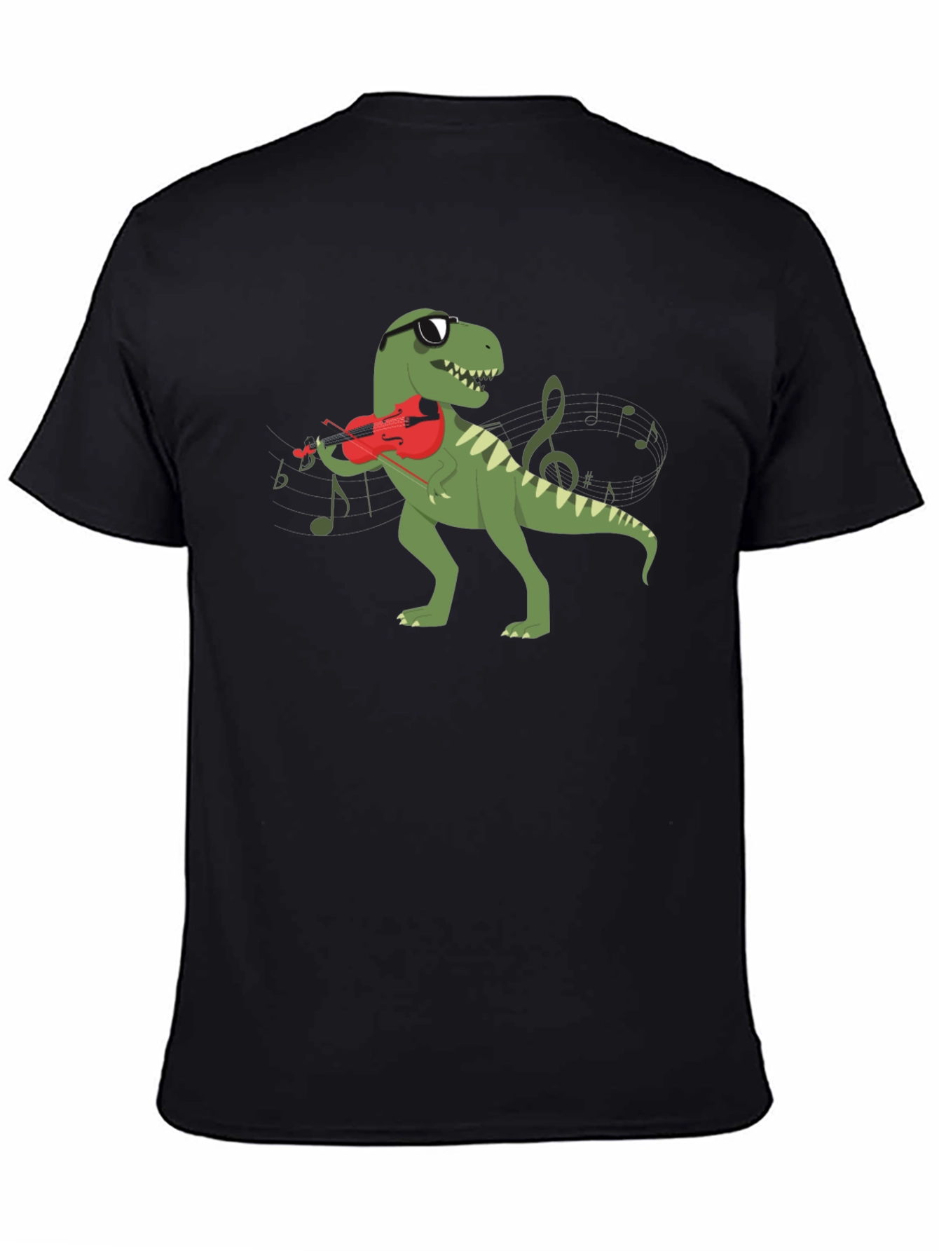 Cool T-Rex Violinist Graphic T-Shirt