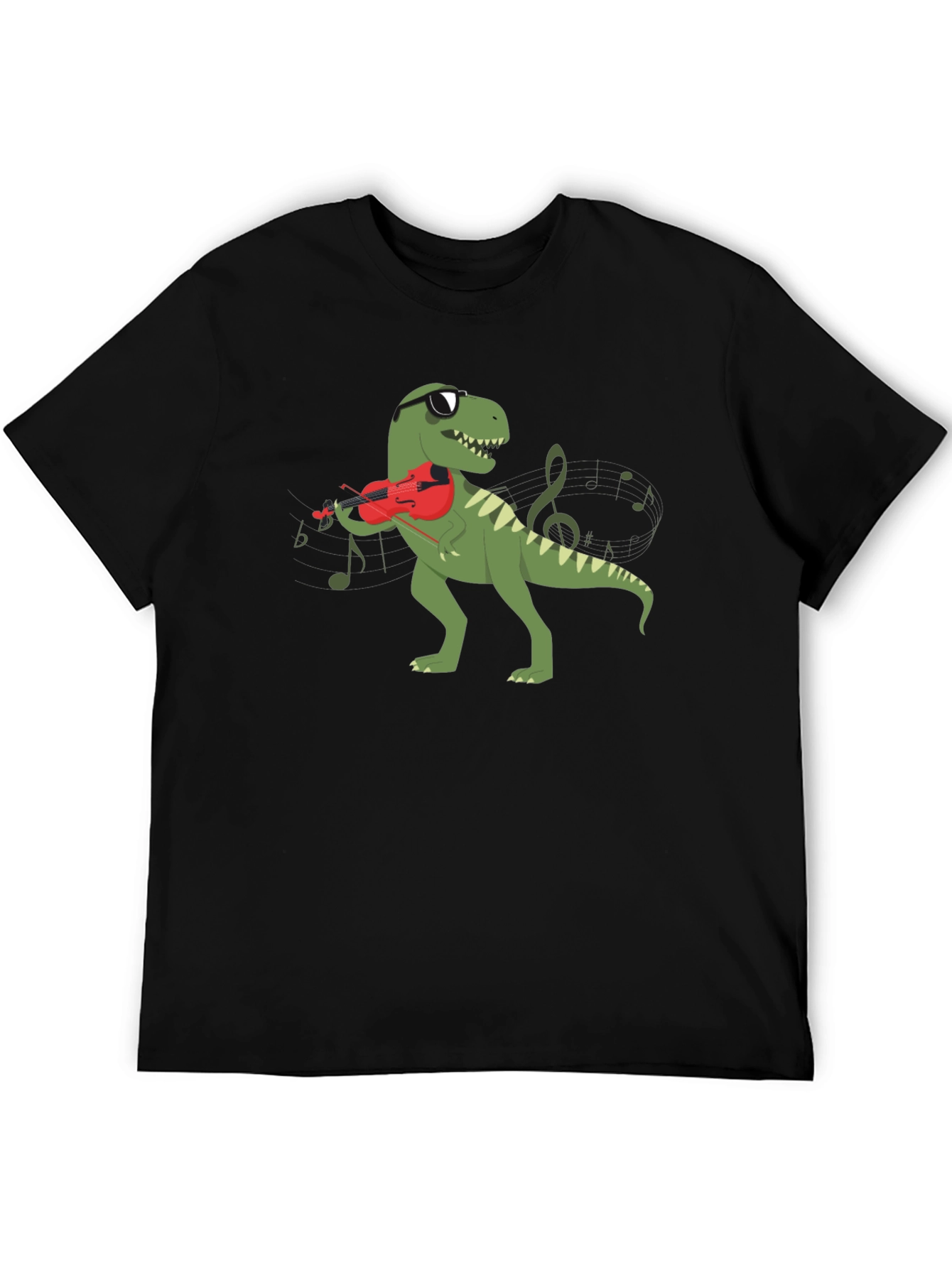 Cool T-Rex Violinist Graphic T-Shirt