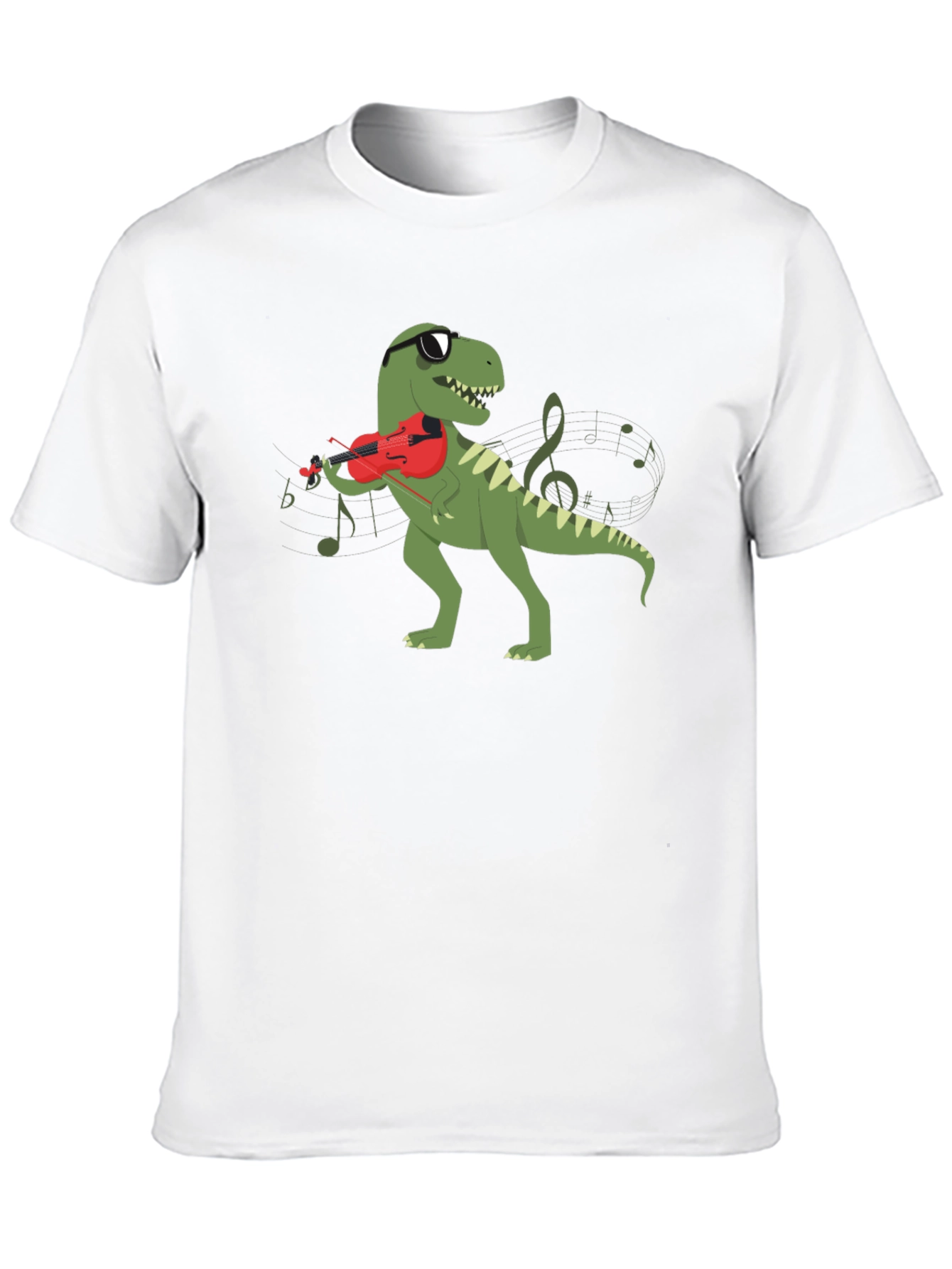 Cool T-Rex Violinist Graphic T-Shirt