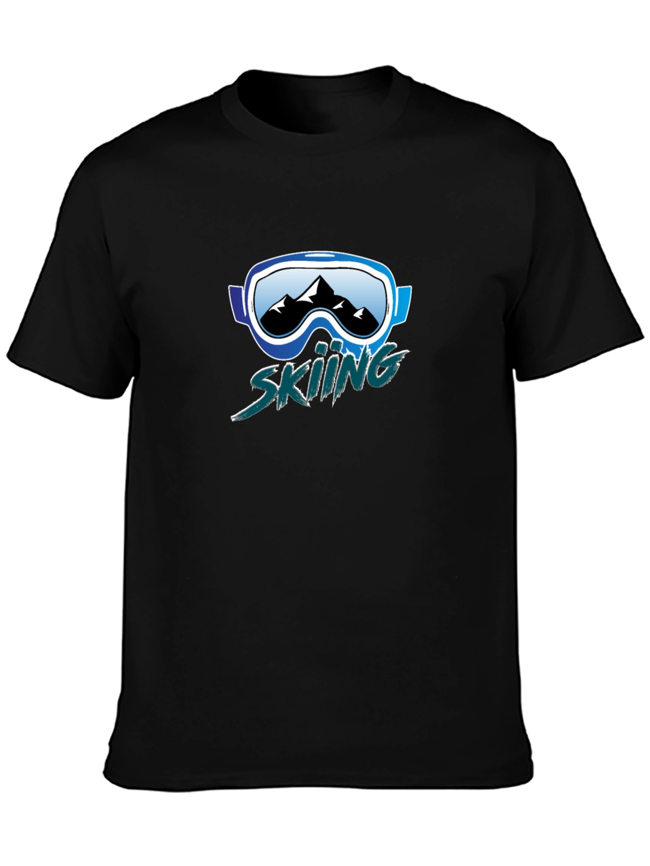 Skiing Graphic Tee - Mountain Goggles Design