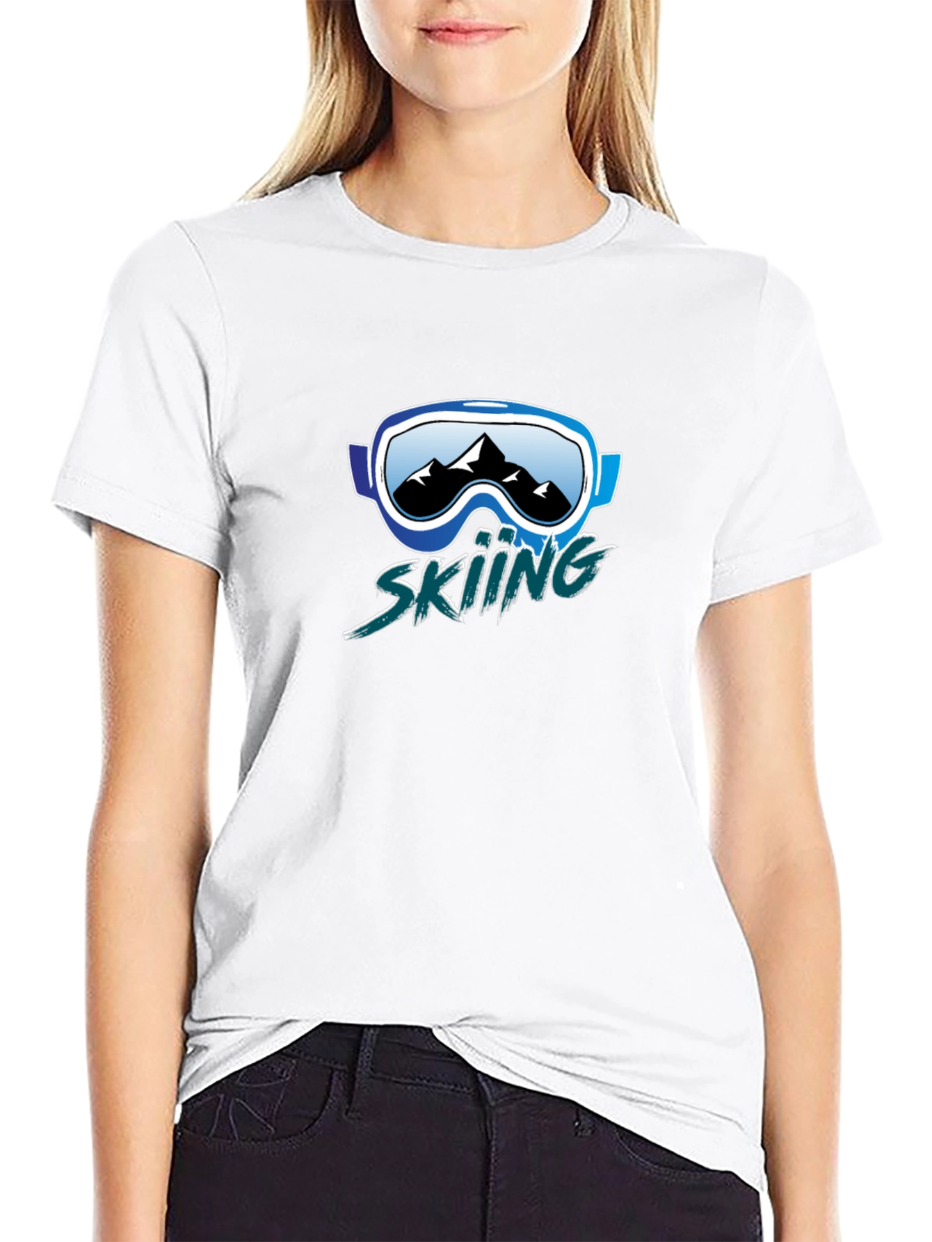 Skiing Graphic Tee - Mountain Goggles Design
