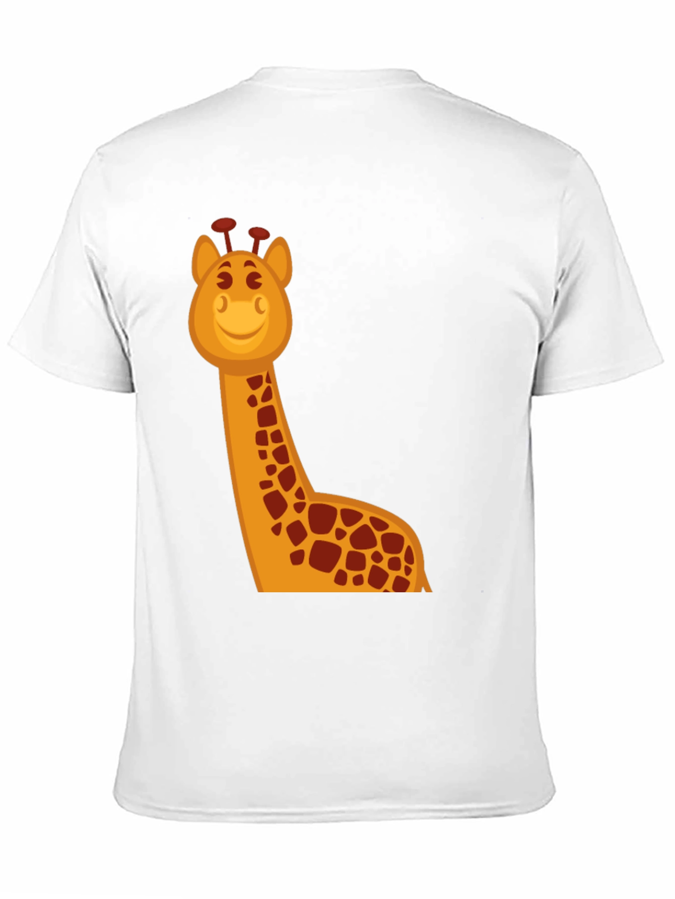 Cartoon Giraffe Graphic Tee - Black