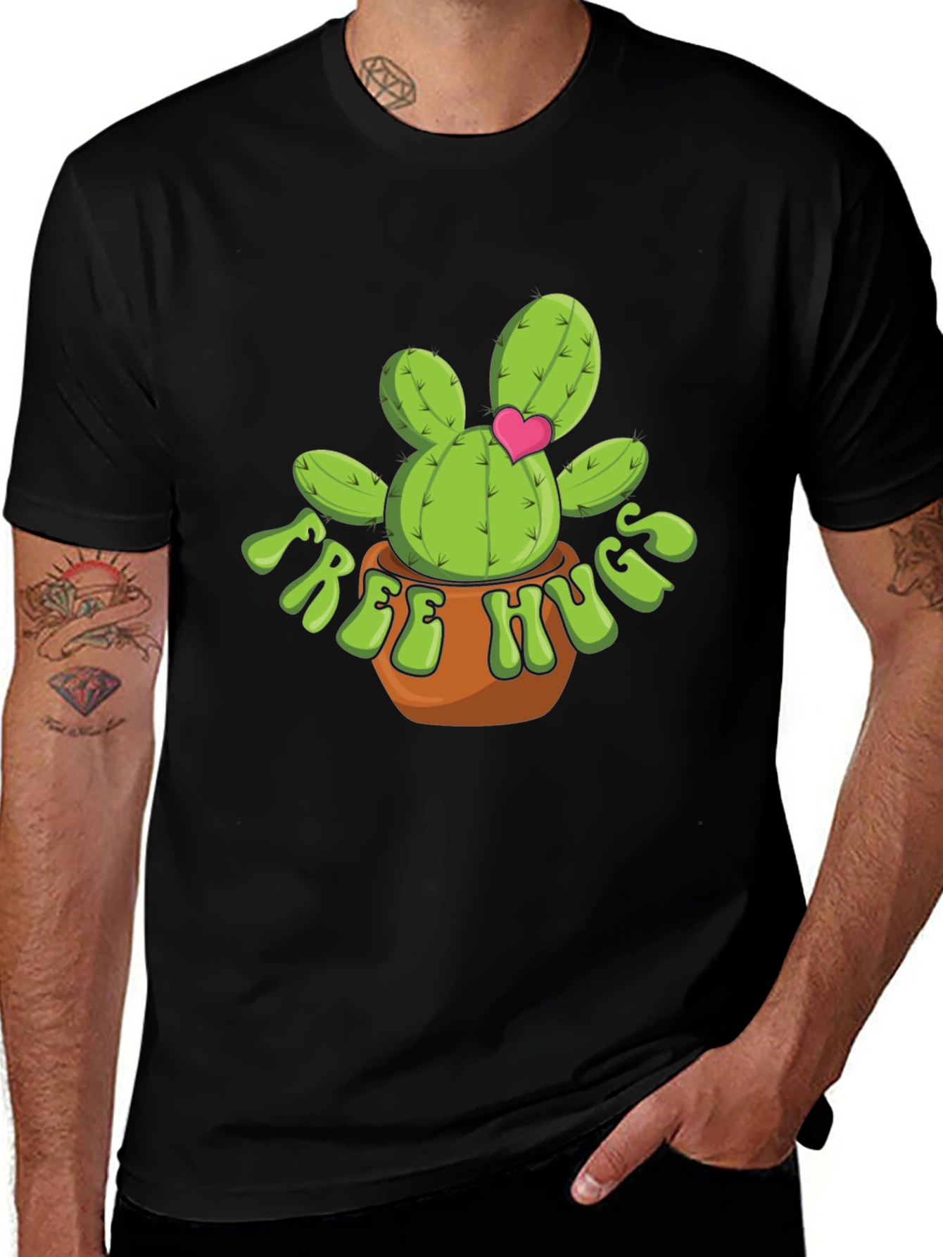 Free Hugs Cactus T-Shirt - Cute Desert Plant Tee