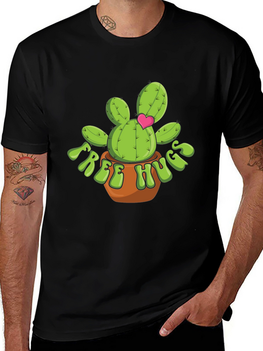 Free Hugs Cactus T-Shirt - Cute Desert Plant Tee