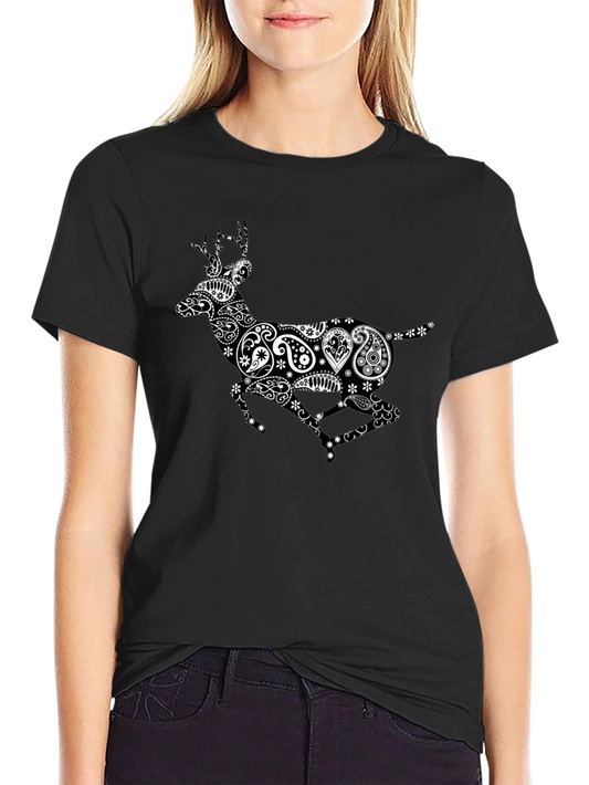 Black Deer Paisley Graphic Tee