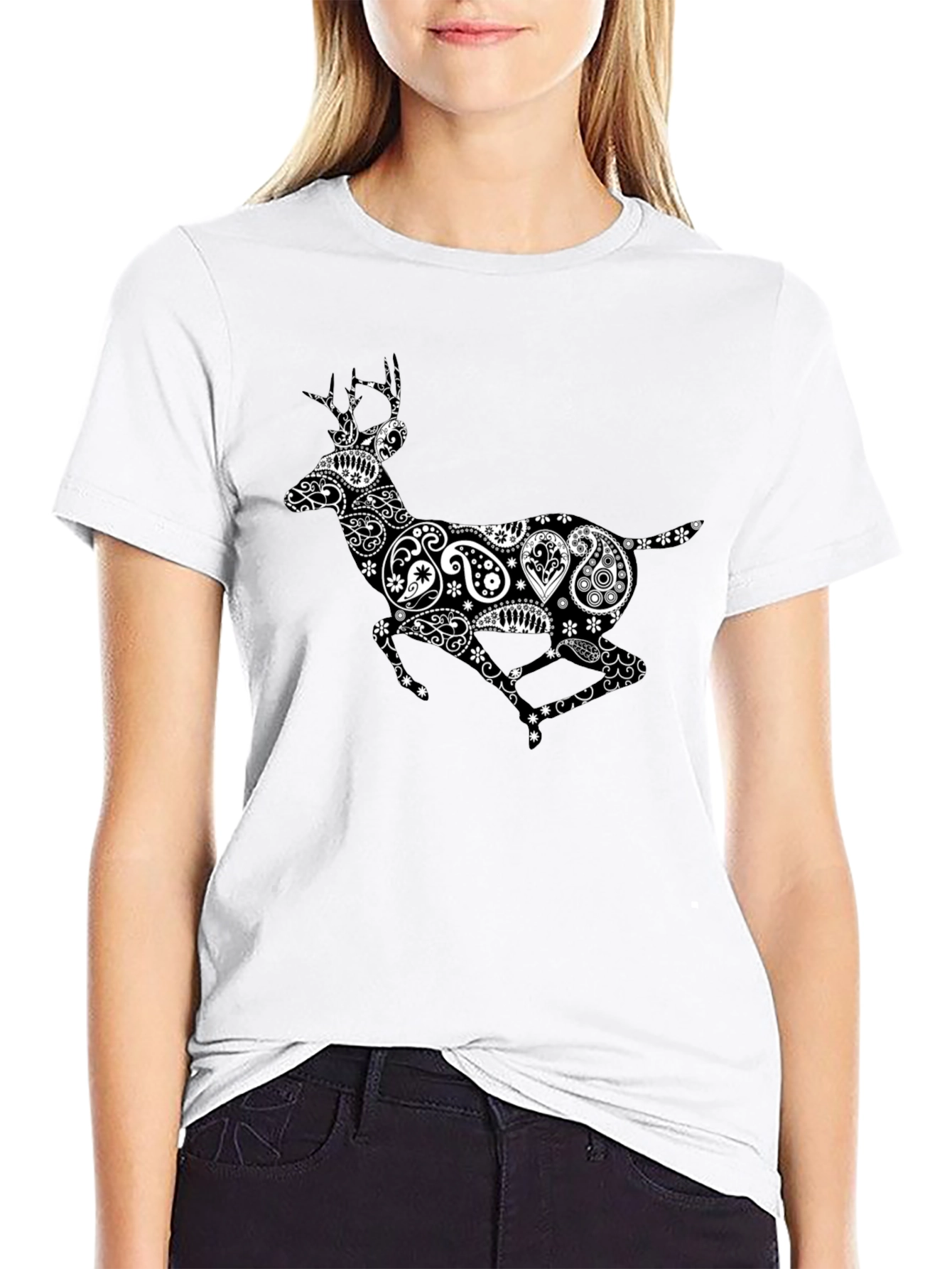 Black Deer Paisley Graphic Tee