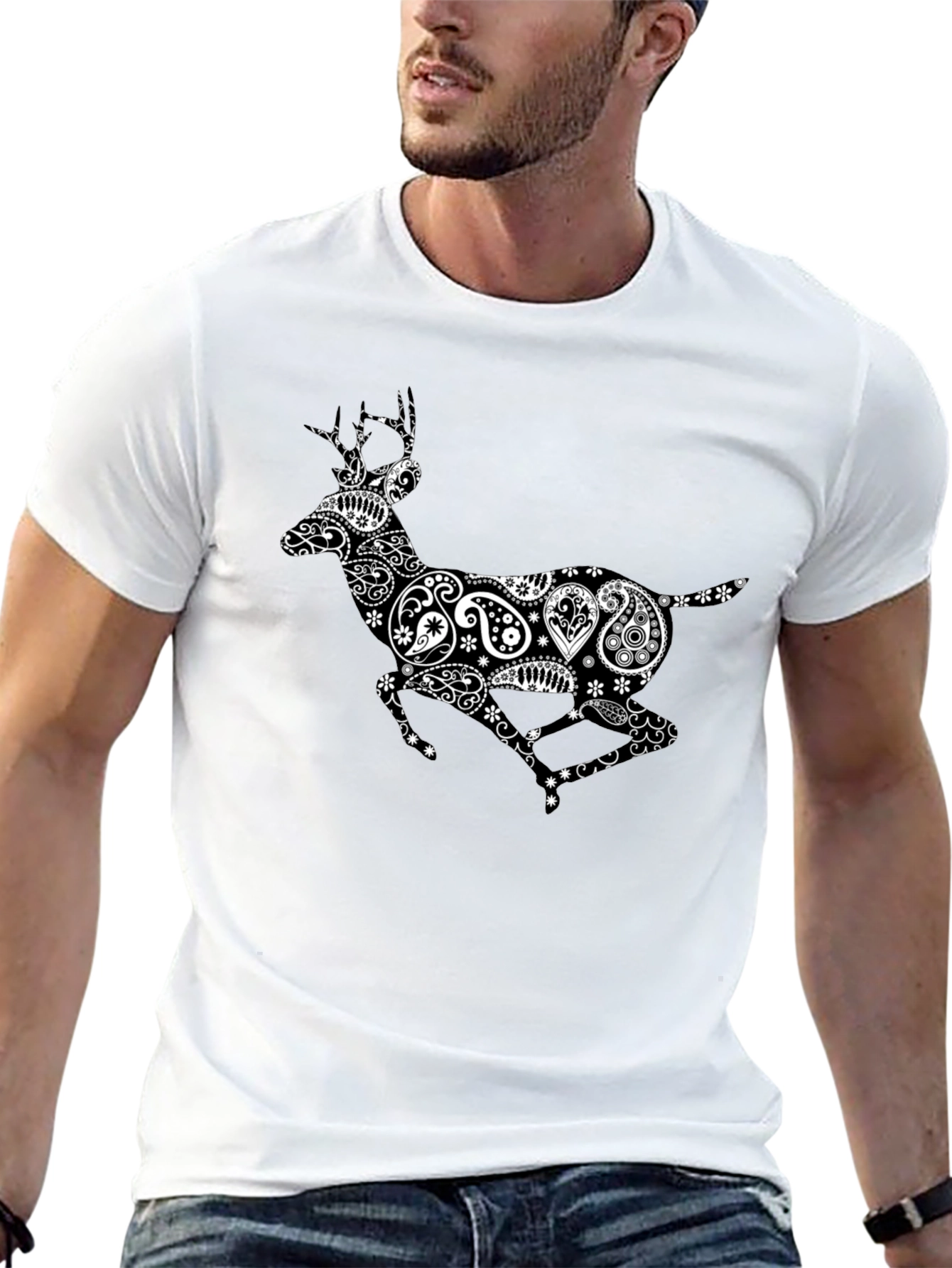 Black Deer Paisley Graphic Tee