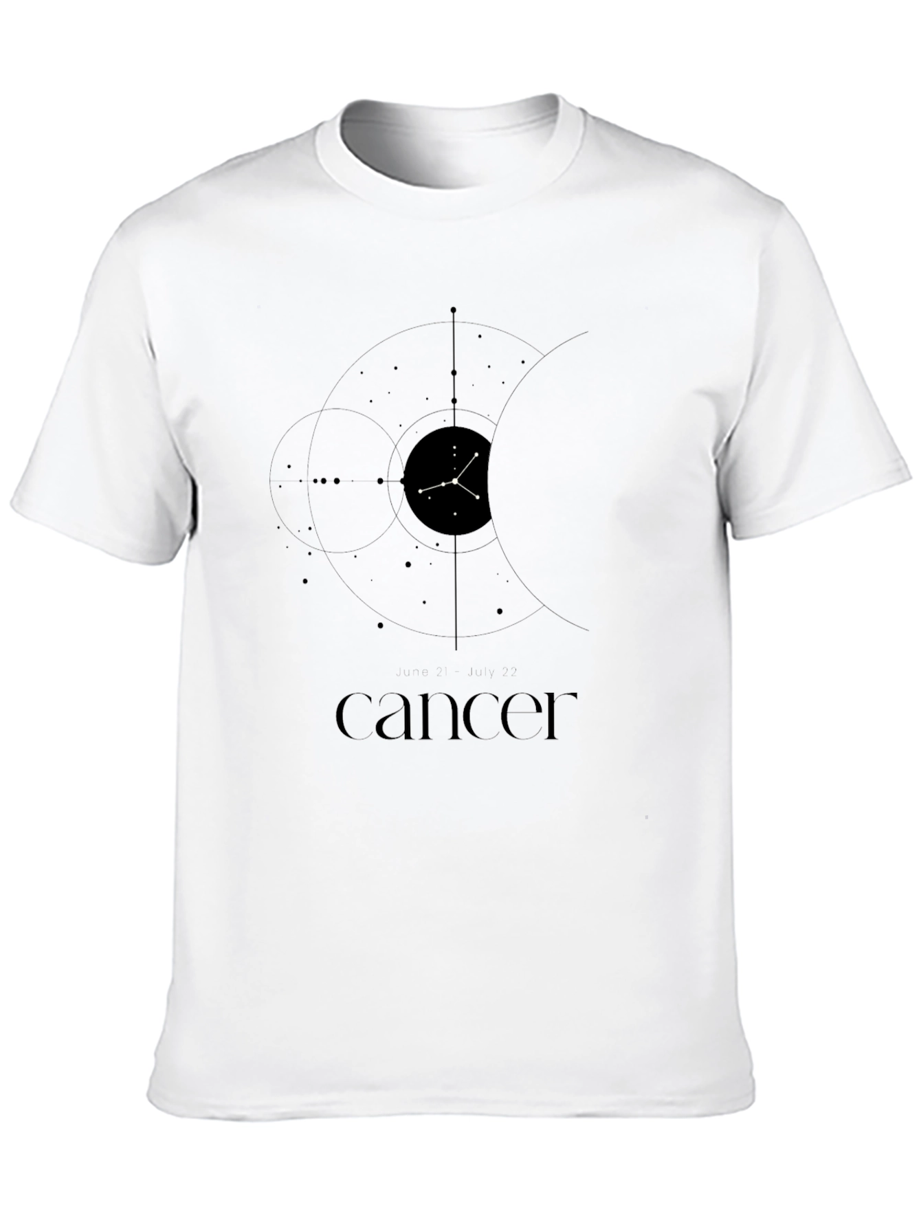 Cancer Zodiac Constellation T-Shirt - Black Graphic Tee