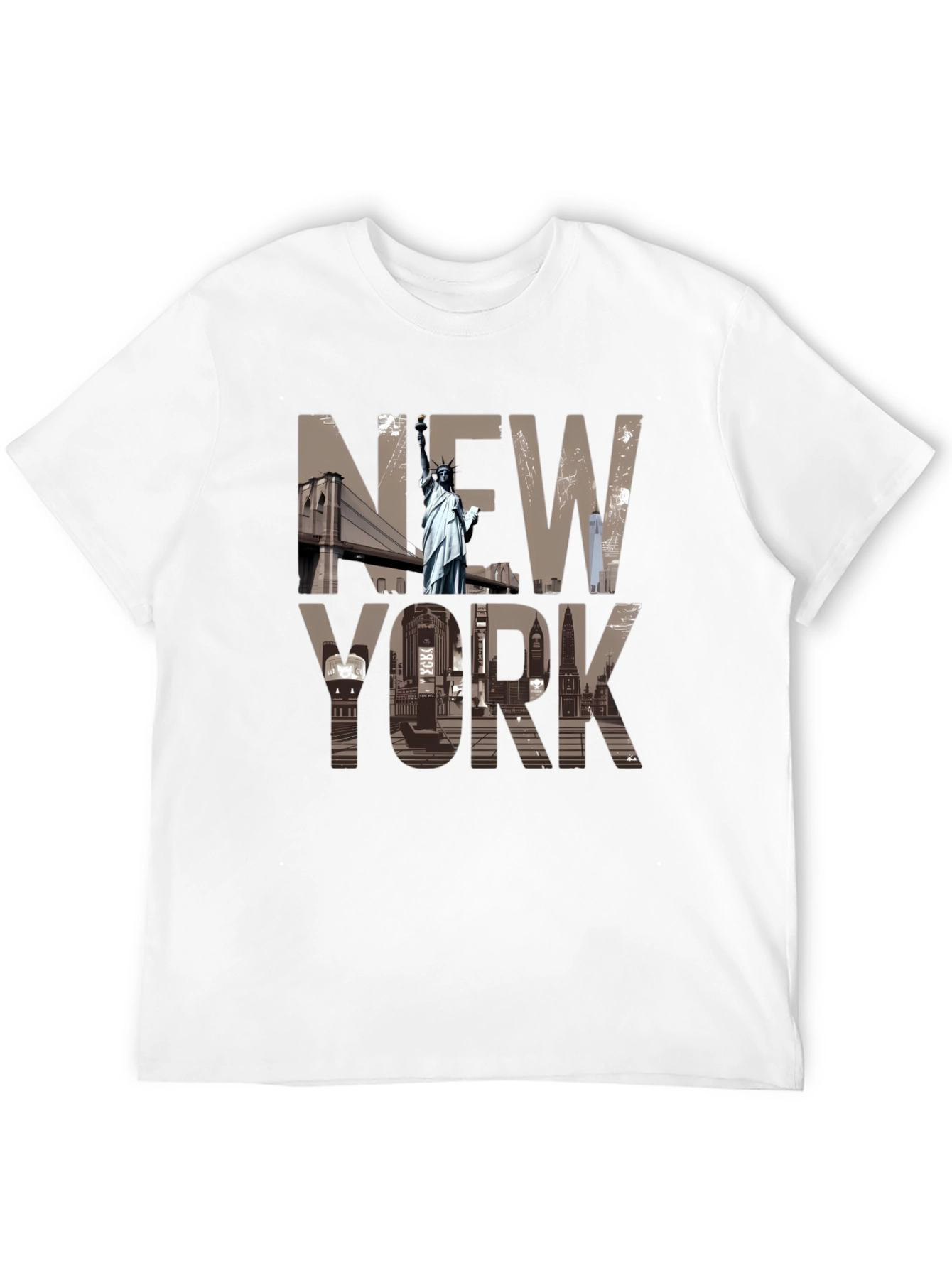 New York Cityscape Graphic T-Shirt - Black