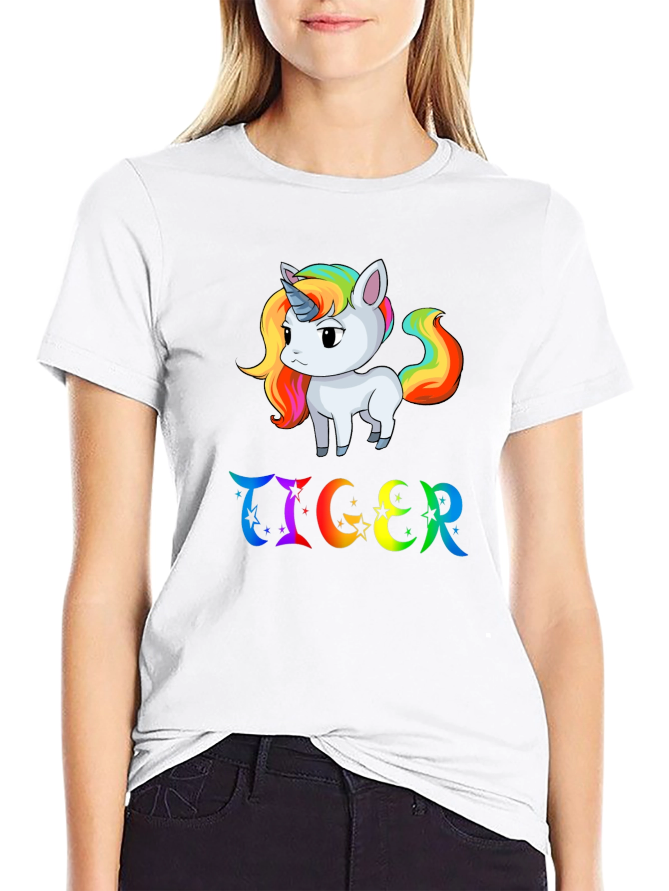 Rainbow Unicorn & TIGER Graphic Tee