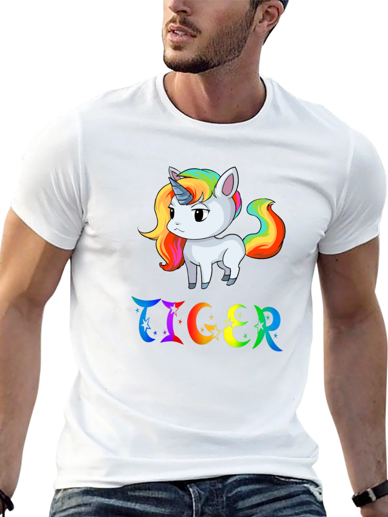 Rainbow Unicorn & TIGER Graphic Tee
