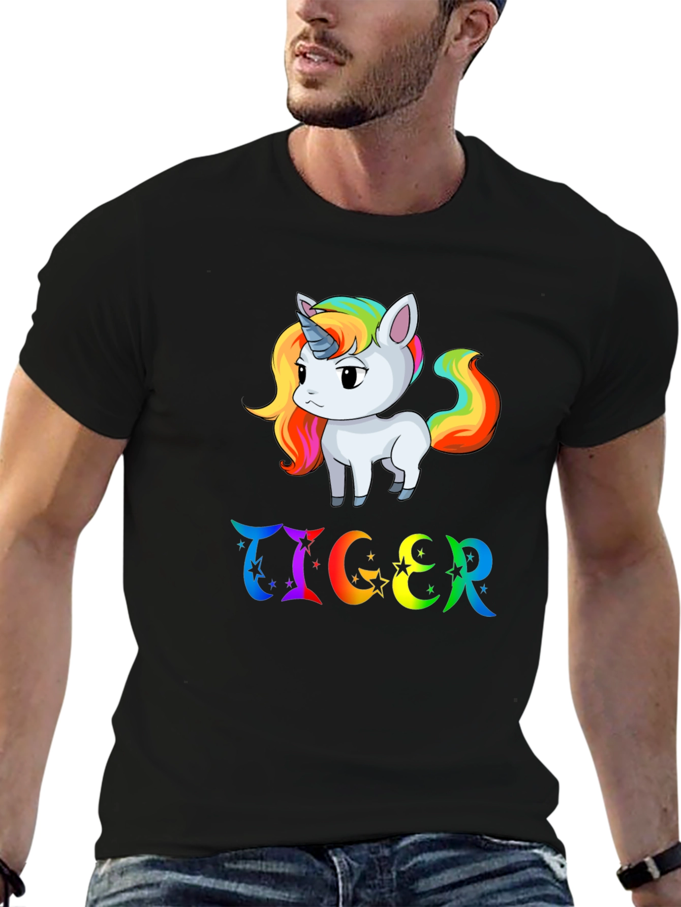 Rainbow Unicorn & TIGER Graphic Tee