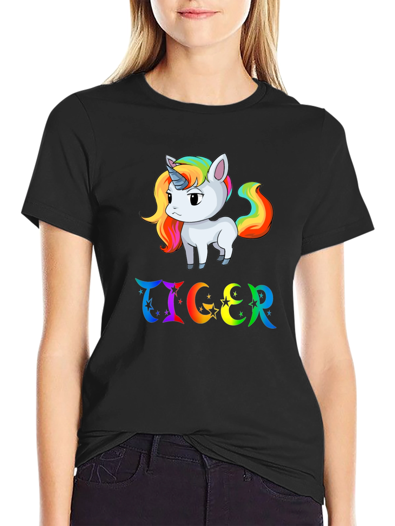Rainbow Unicorn & TIGER Graphic Tee