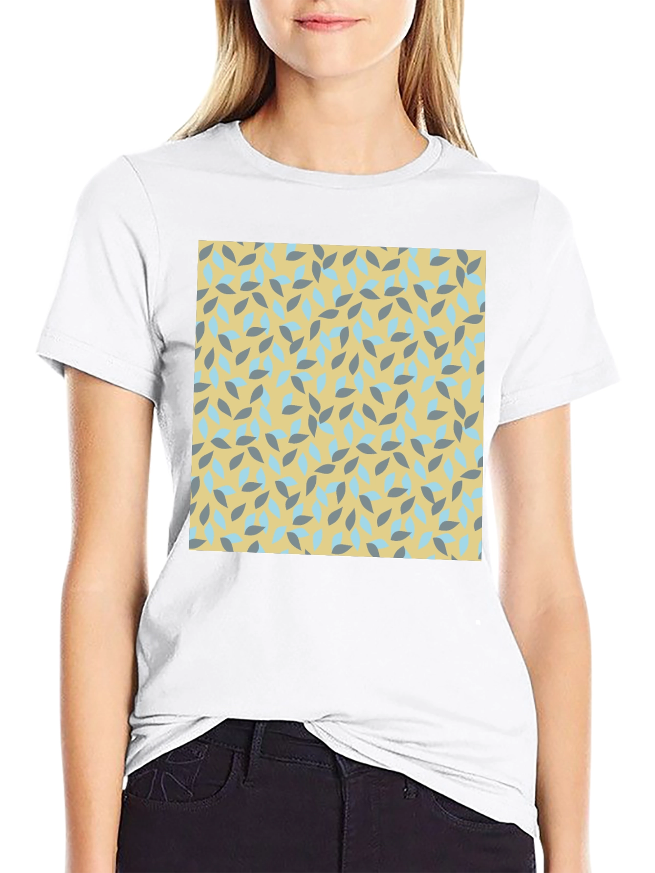 Patterned Crew Neck Tee
