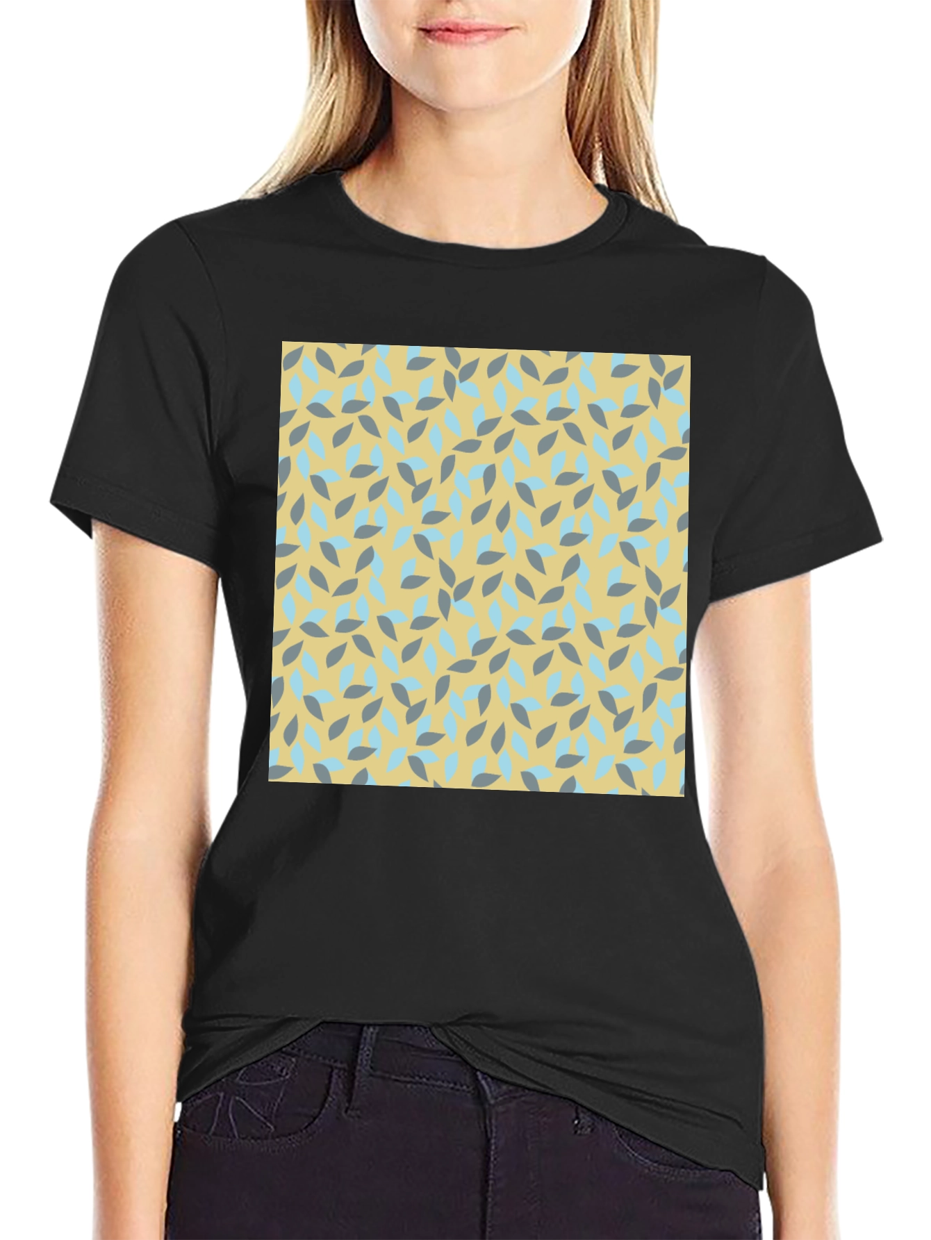 Patterned Crew Neck Tee