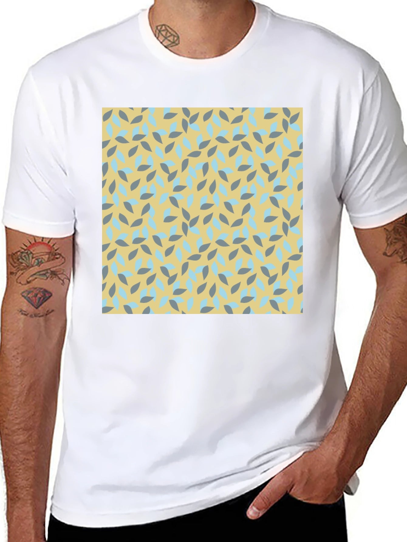 Patterned Crew Neck Tee