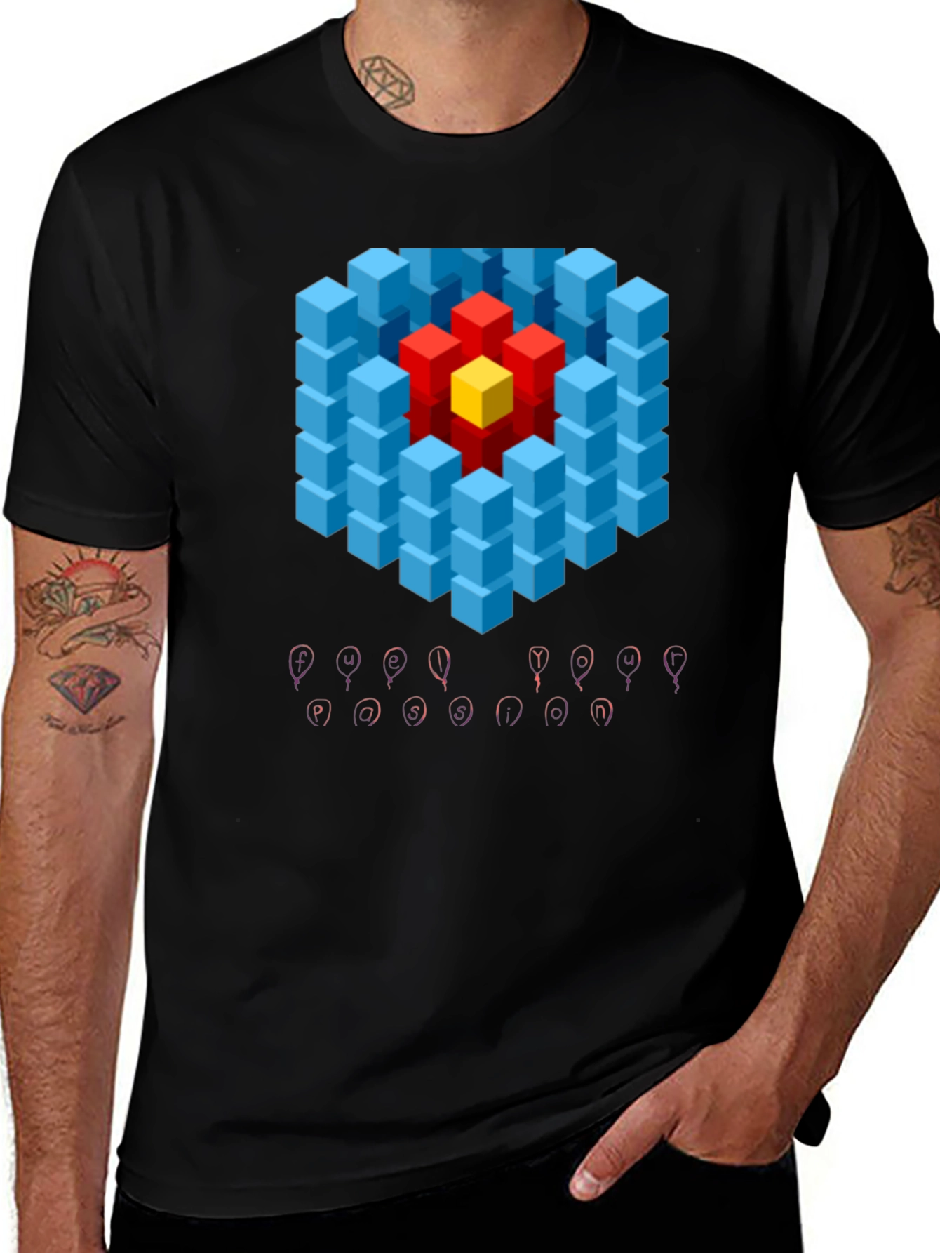 Geometric Illusion Graphic Tee - Modern Art T-Shirt