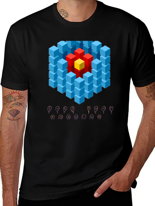 Geometric Illusion Graphic Tee - Modern Art T-Shirt