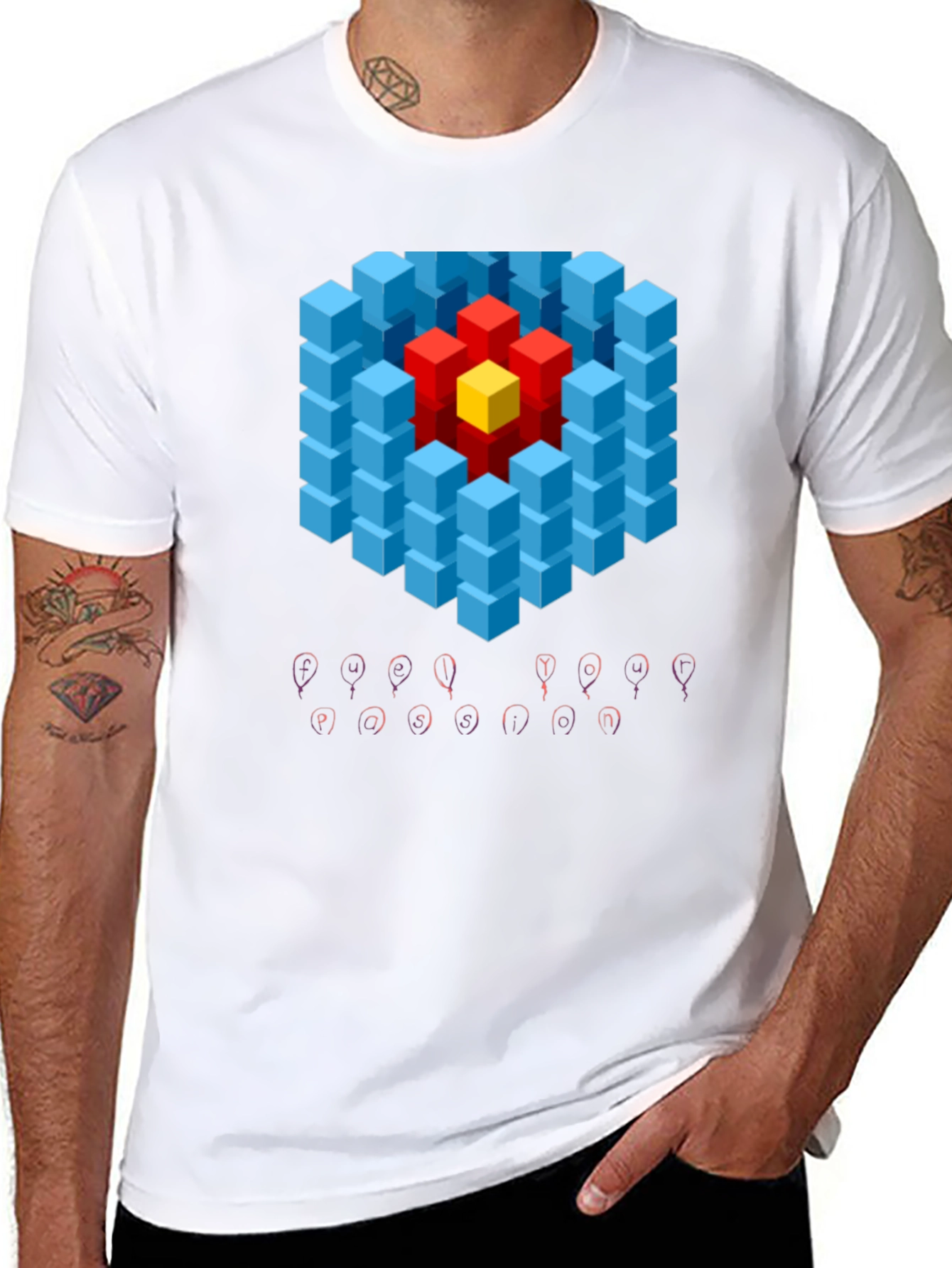 Geometric Illusion Graphic Tee - Modern Art T-Shirt