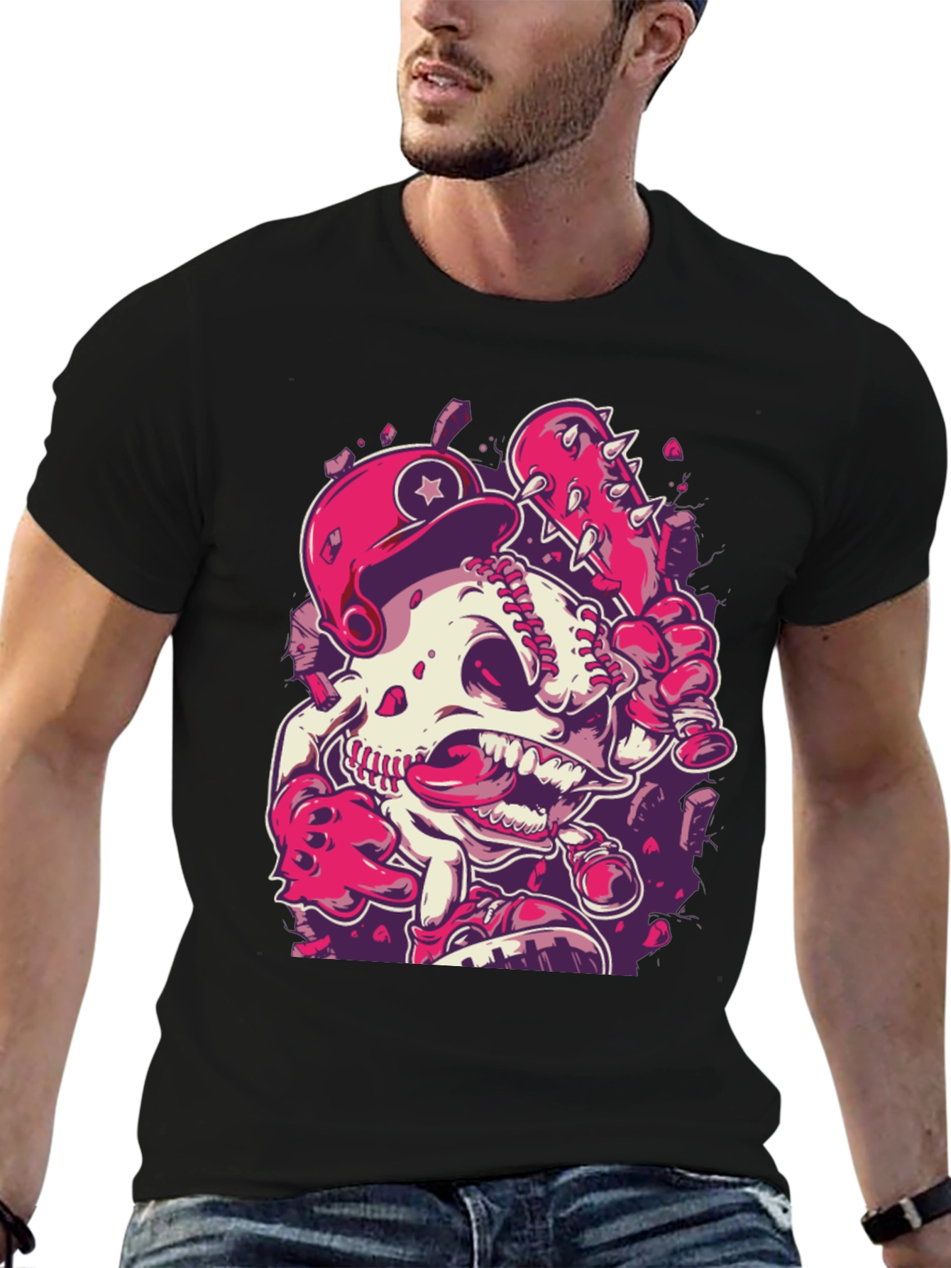 Baseball Skeleton Mario T-Shirt