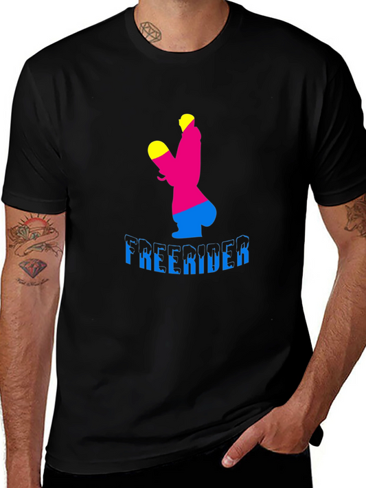 Freerider Graphic Tee - Black Cotton Blend