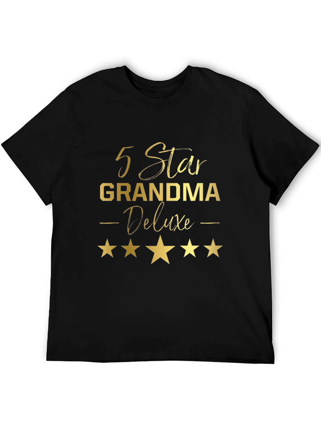 5 Star Grandma Deluxe Black T-Shirt
