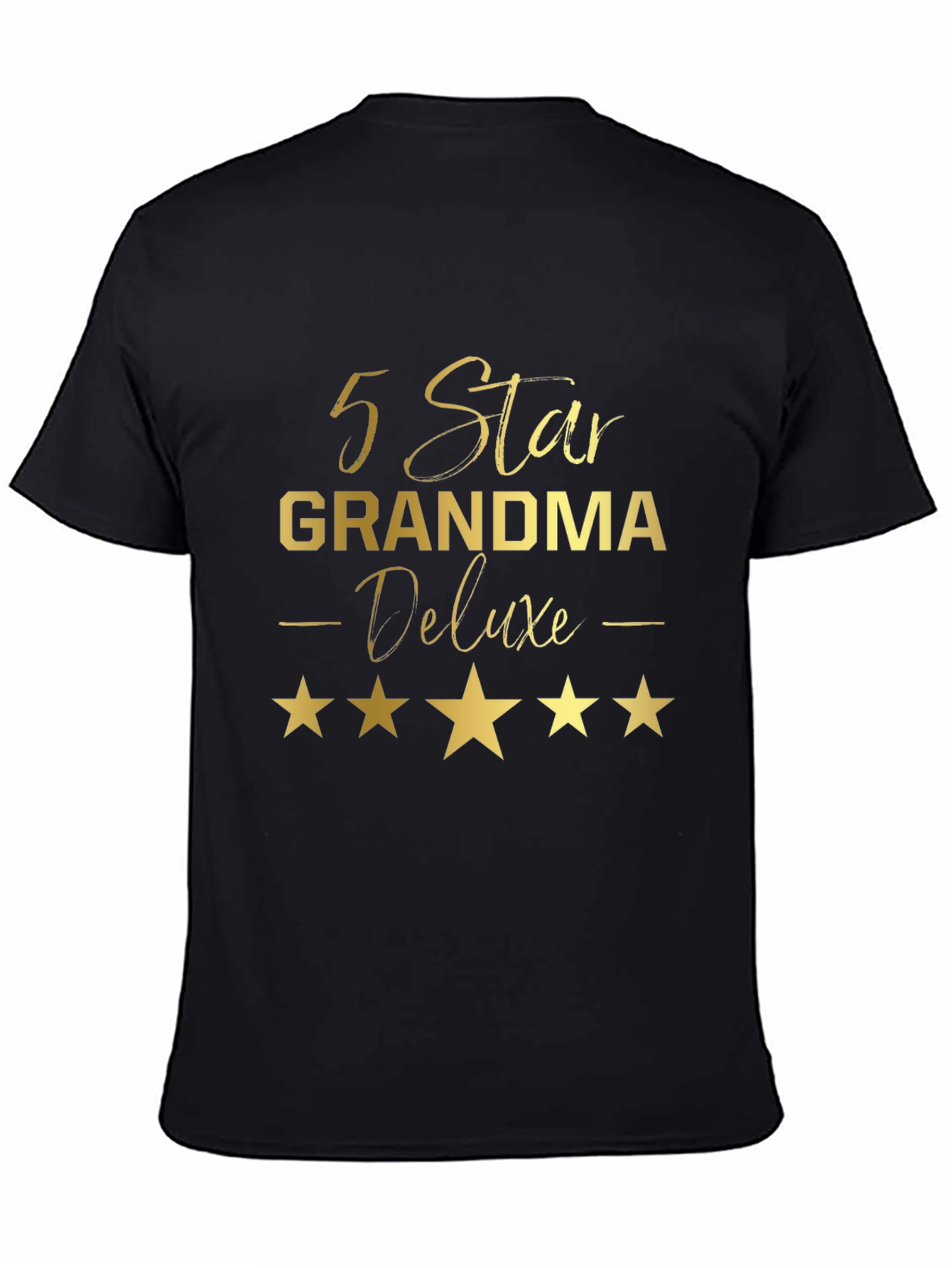 5 Star Grandma Deluxe Black T-Shirt